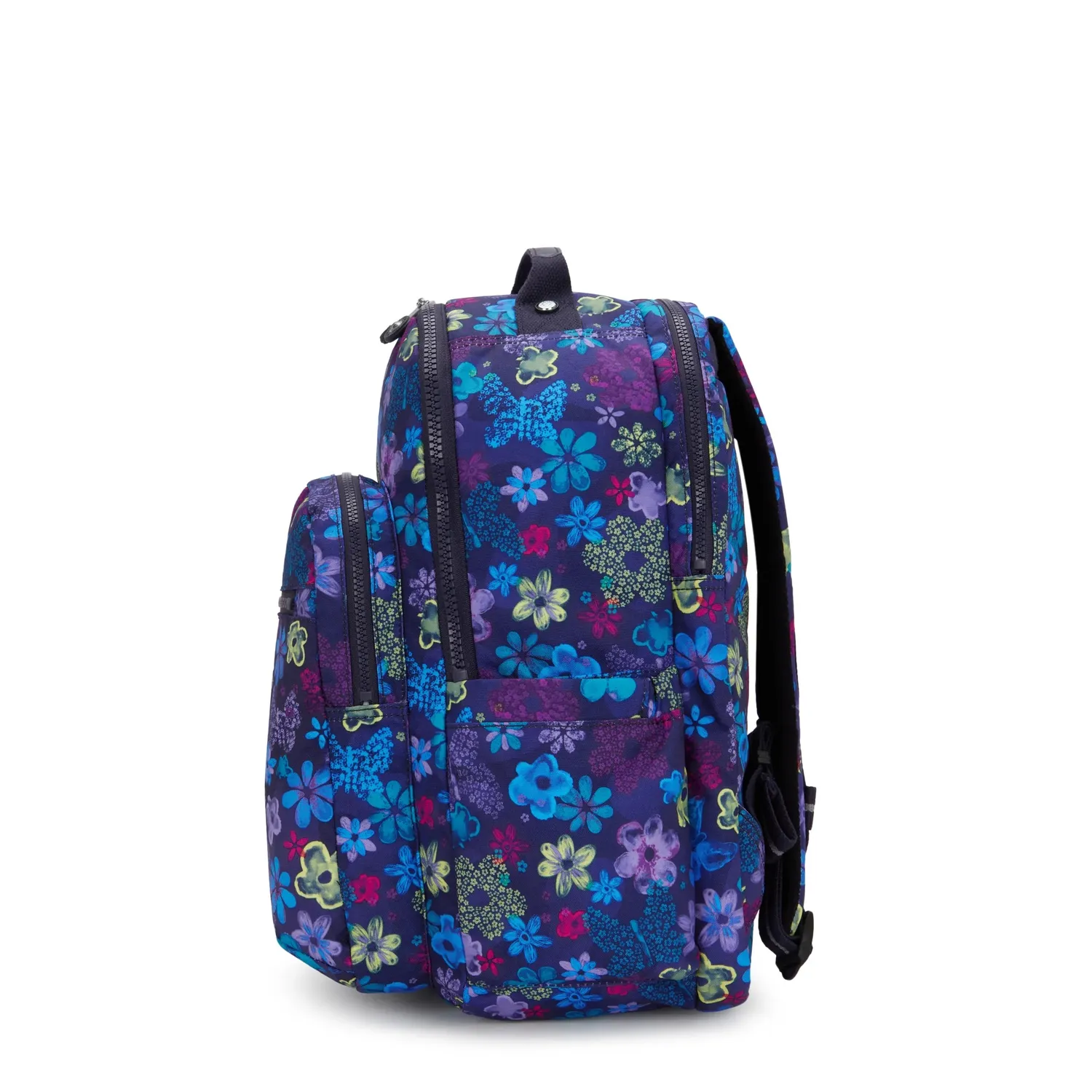 Kipling Seoul College Extra rugzak Dark Flower Stamp 15" 