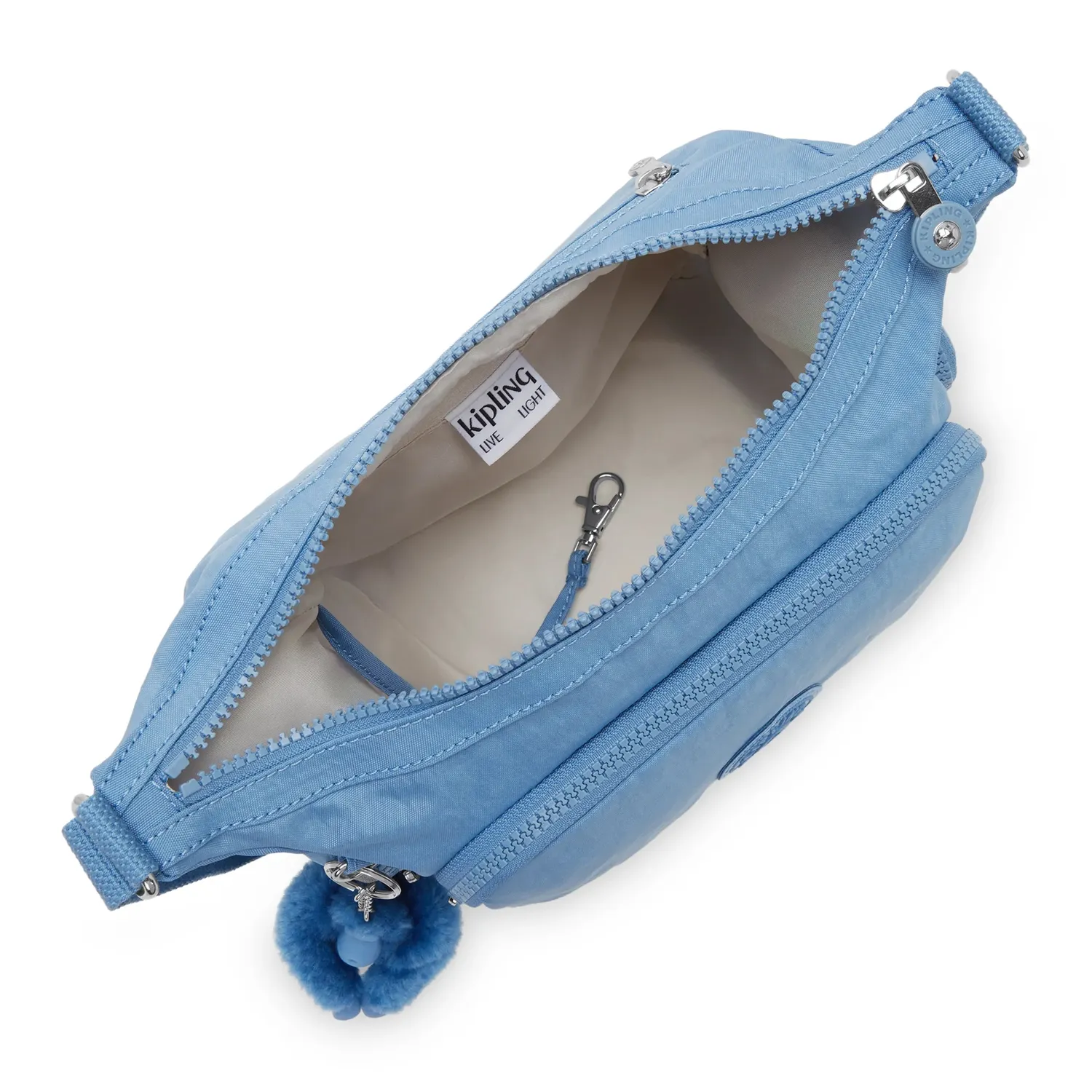 Kipling Gabb S crossbodytas Vintage Blue medium met veel ritsvakken