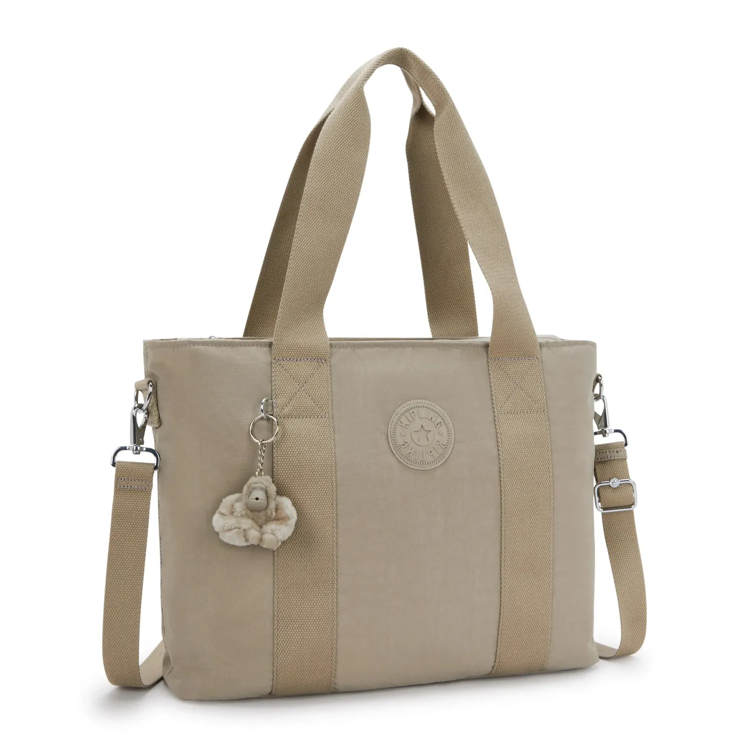 Kipling Minta L Up shopper soft taupe groot afneembare band