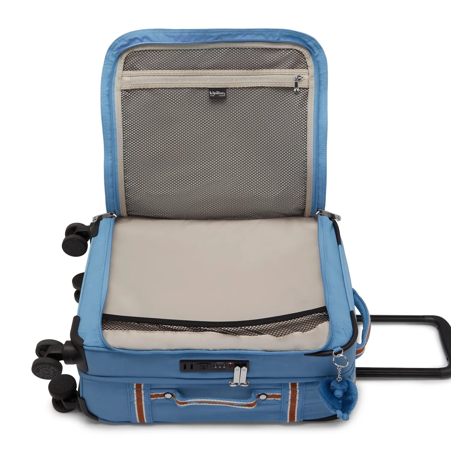 Kipling Spontaneous S koffer Vintage Blue klein 4 wielen