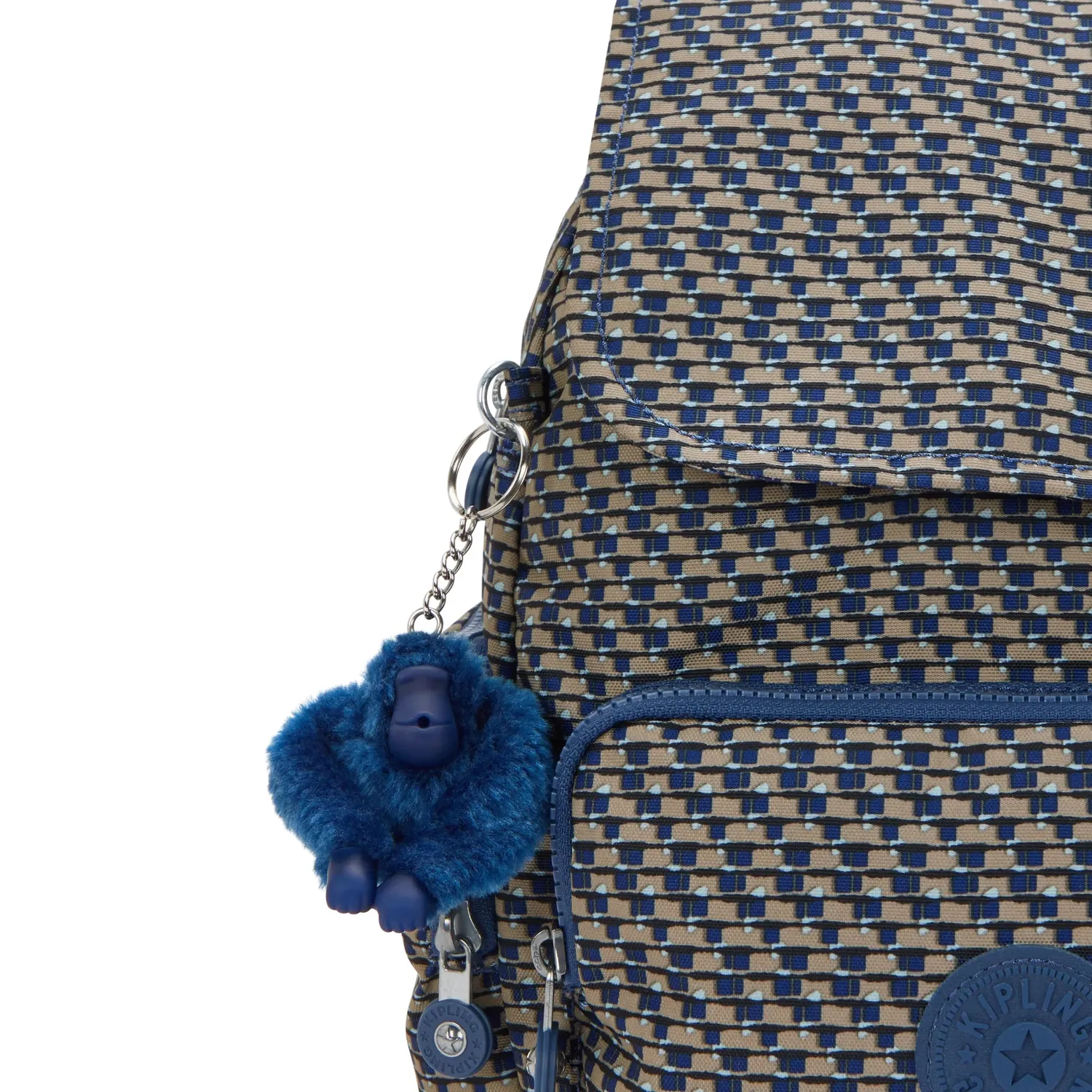 Kipling City Zip S rugzak Blue on Wire klein met ritsvakken