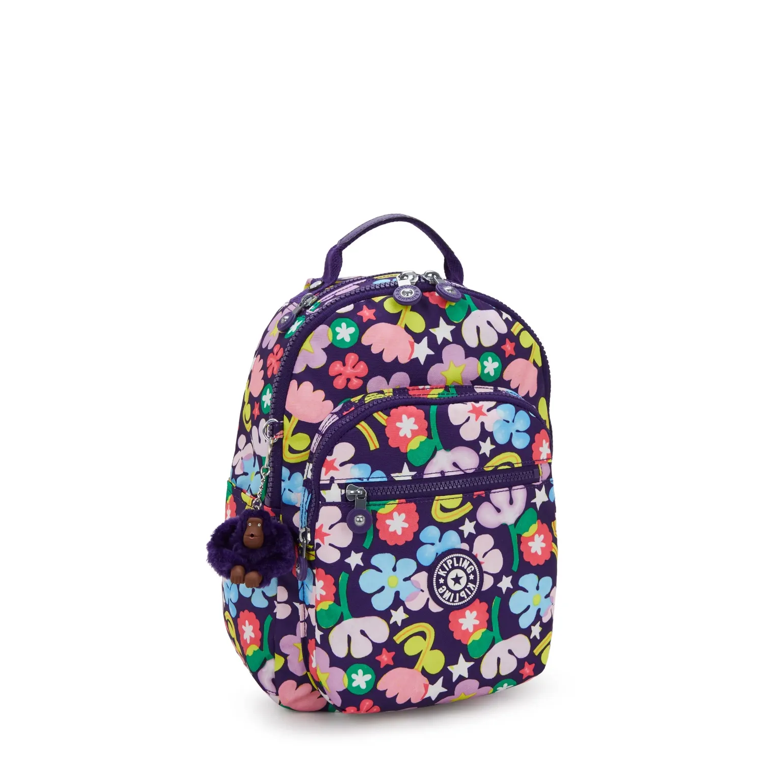 Kipling Seoul S rugzak Fairy Flower klein met 11 inch vak