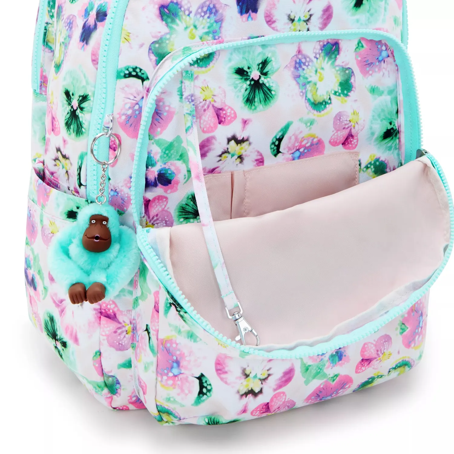 Kipling Seoul College rugzak Groot Aqua Blossom 15 inch