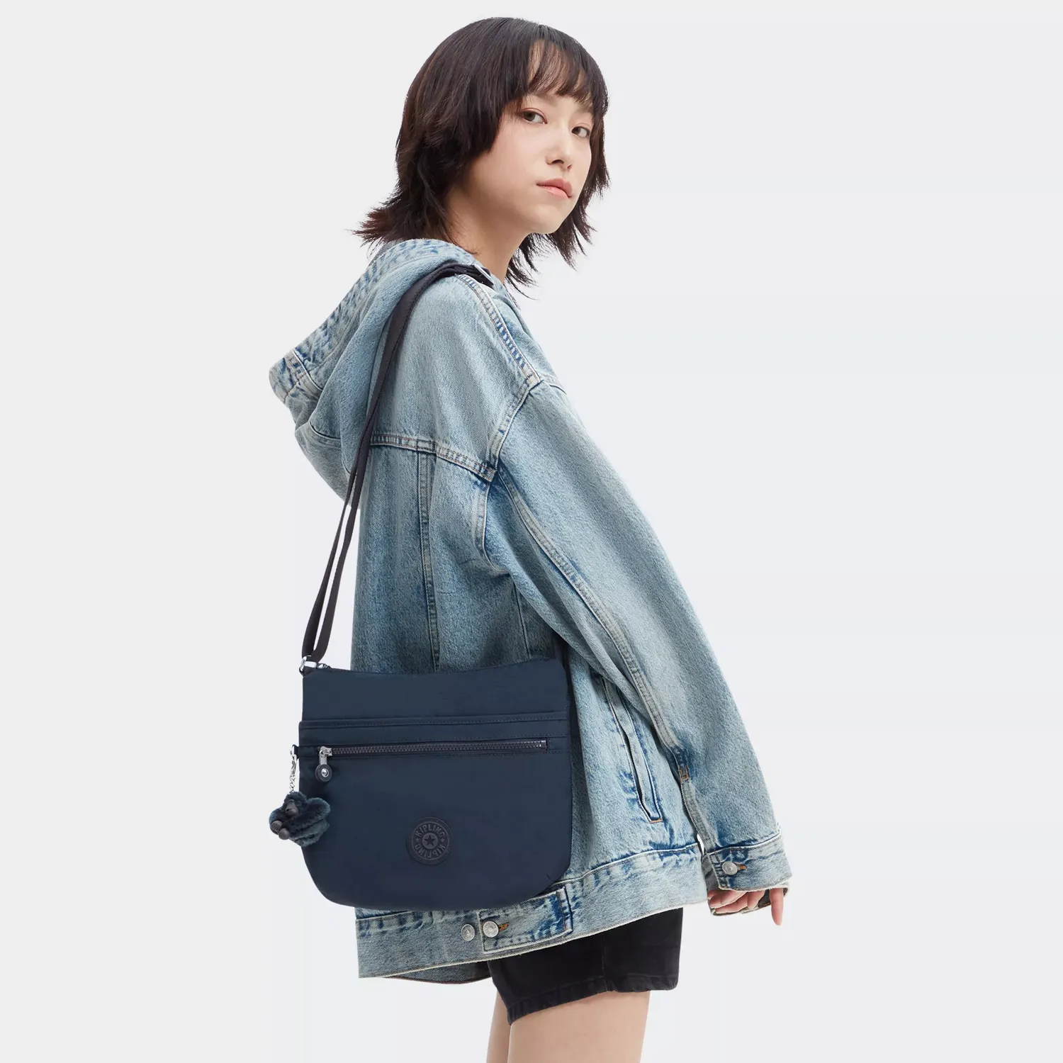 Kipling Arto schoudertas Medium Blue Bleu 2 waterafstotend