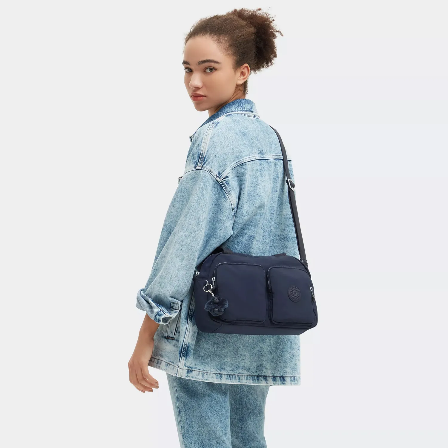 Kipling Cool Defea schoudertas Medium Blue Bleu 2 rond