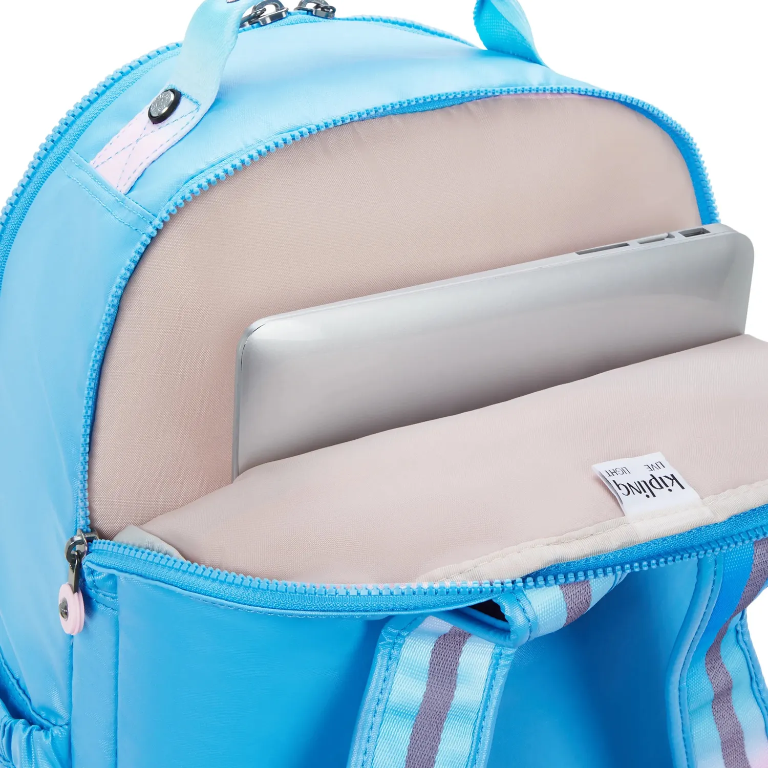 Kipling Seoul Lap rugzak Sea Blue Metallic groot 15 inch