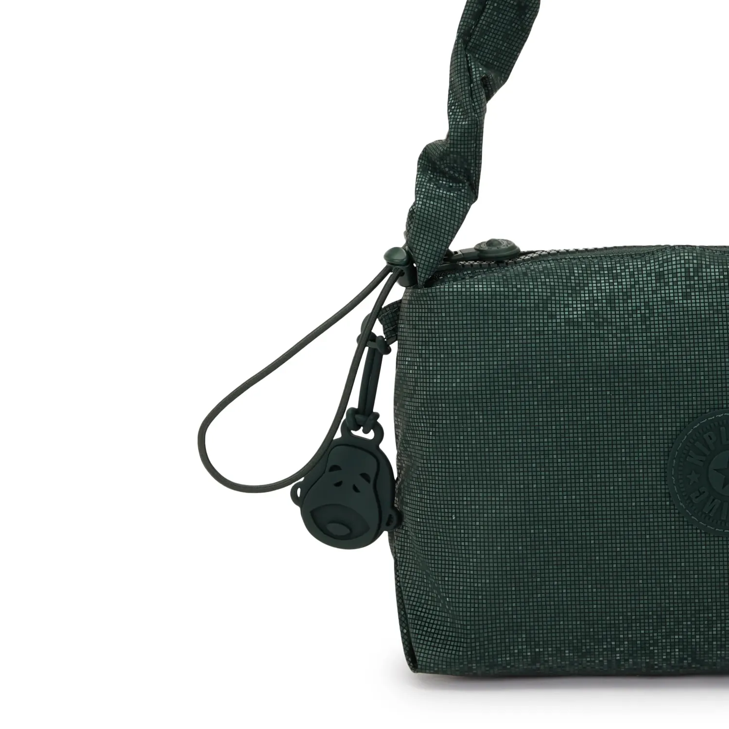 Kipling Eleni kleine schoudertas Shiny Pixel Green rits