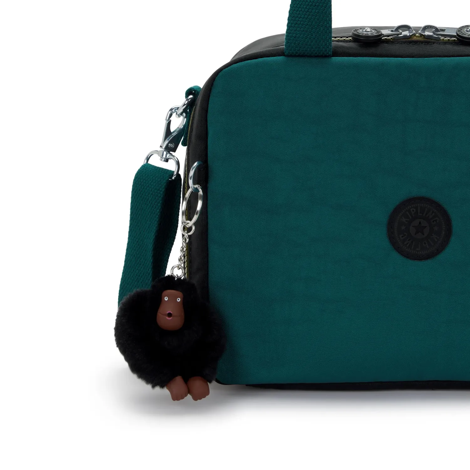 Kipling Miyo lunchtas Black Khaki Block groot geisoleerd