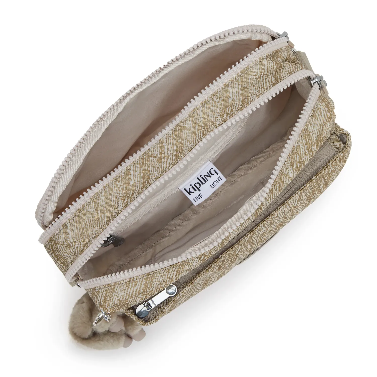 Kipling Abanu M crossbody tas Brush of Gold – 2 vakken