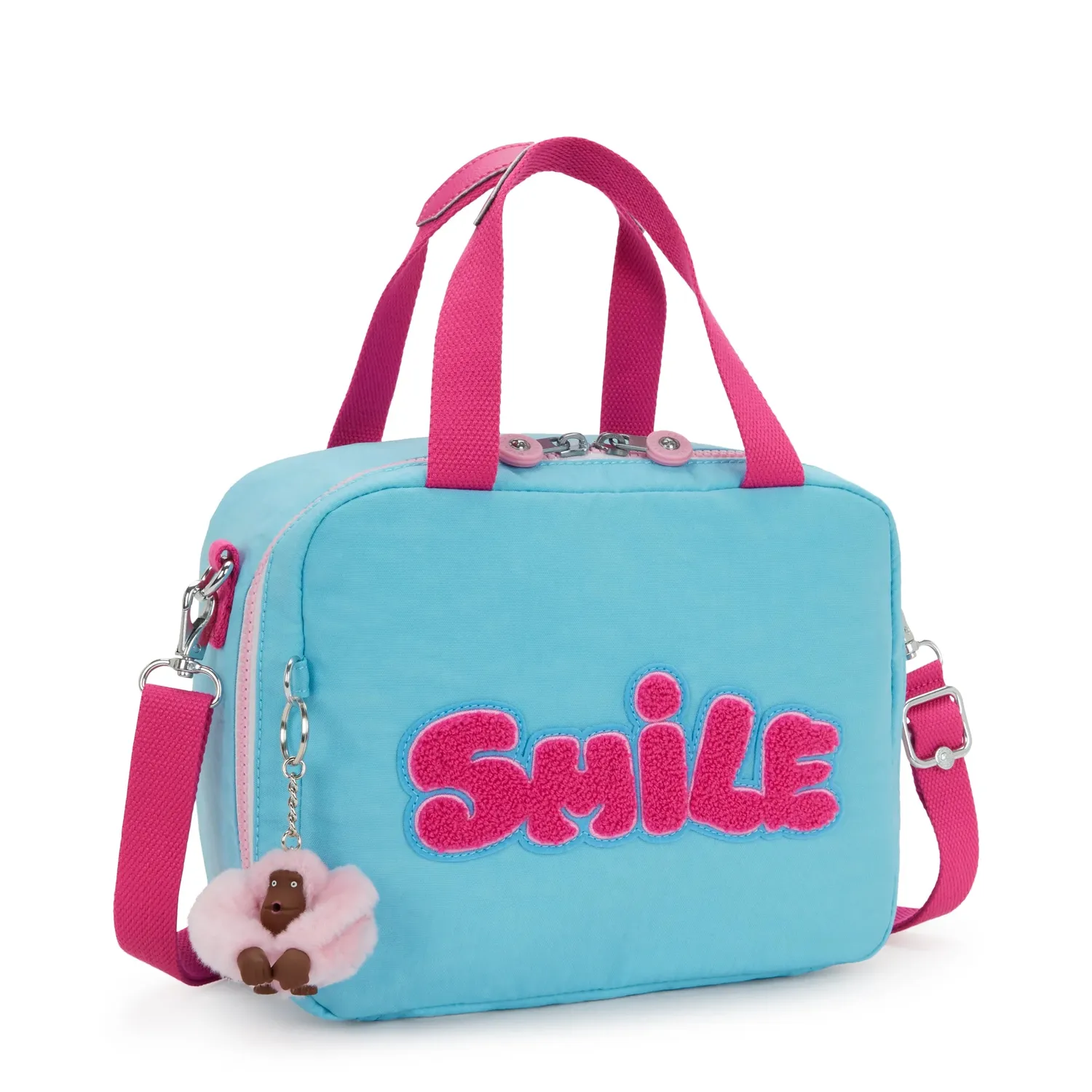 Kipling Miyo lunchtas Groot Smile Blue Block geïsoleerd