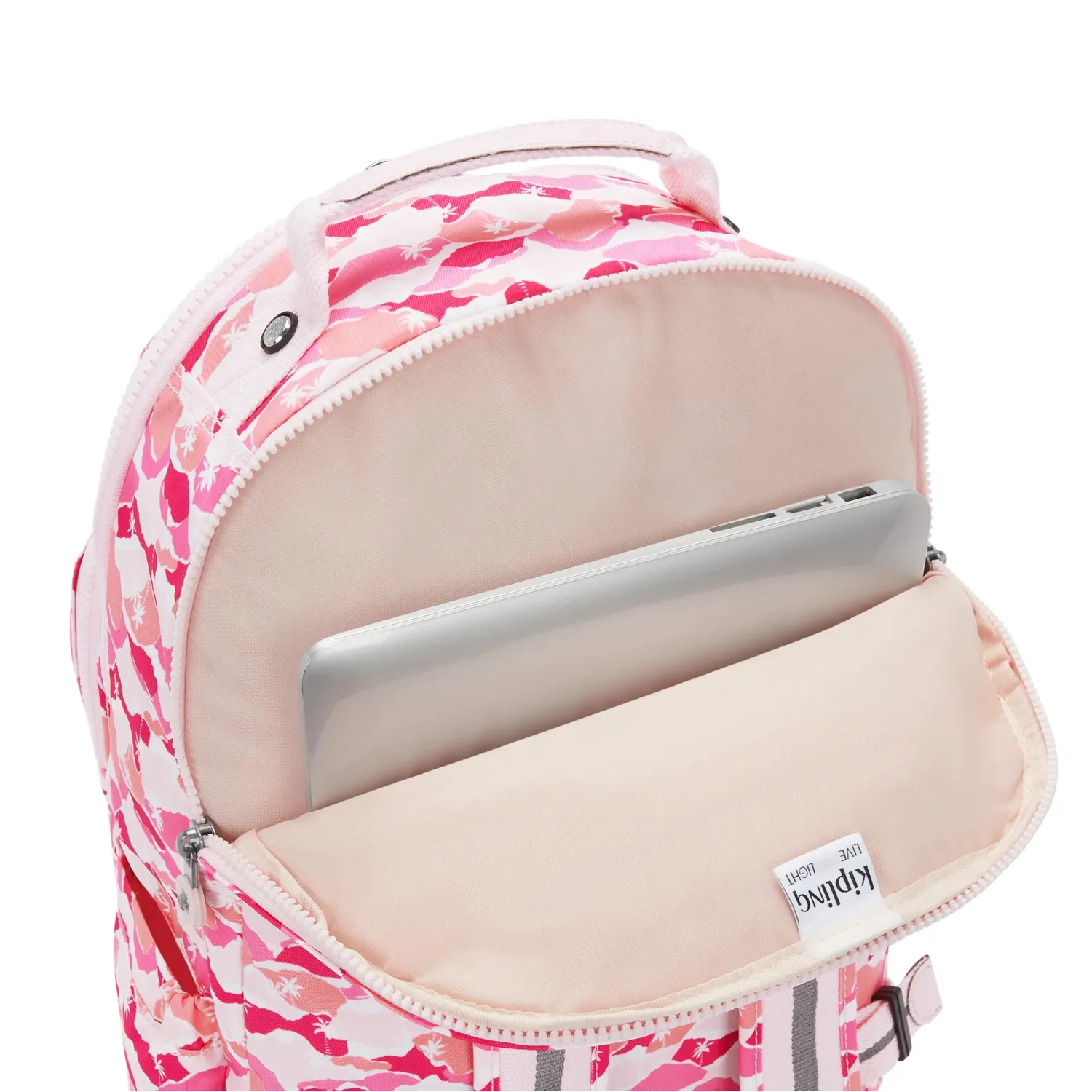 Kipling Seoul Lap rugzak Pink Palm groot 15 inch