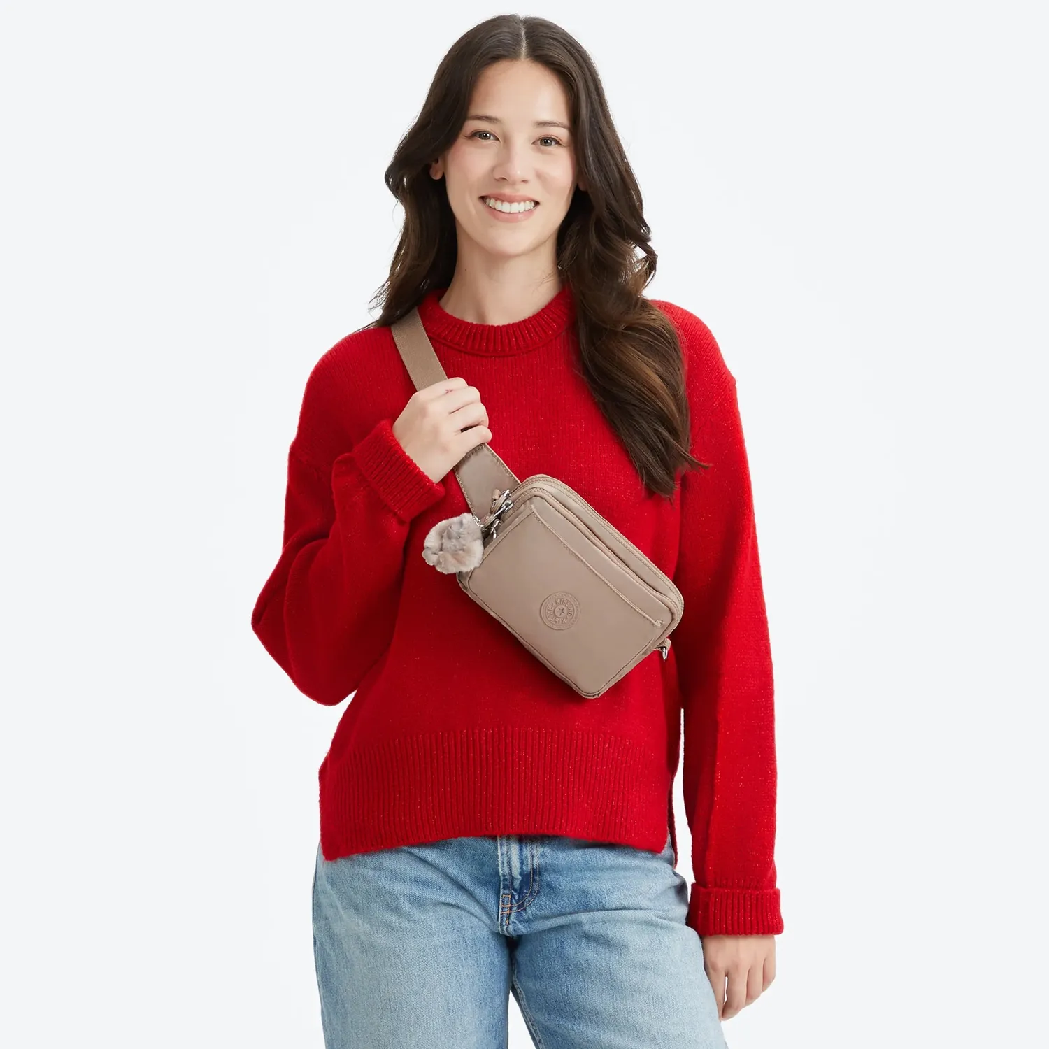 Kipling Abanu Multi crossbody tas Tan Beige klein verstelbaar