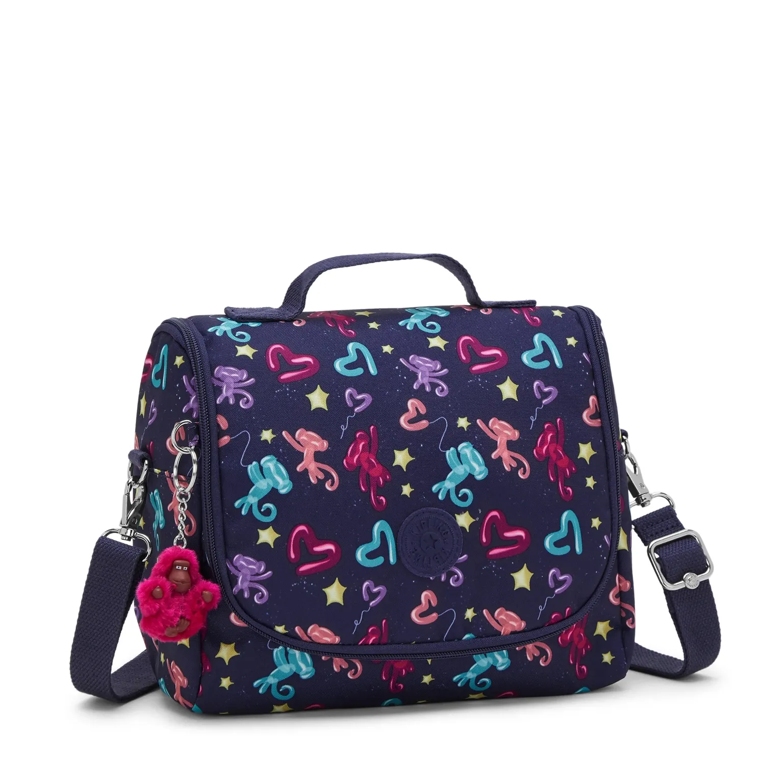 Kipling New Kichirou lunchtas Balloon Monkey Groot met print