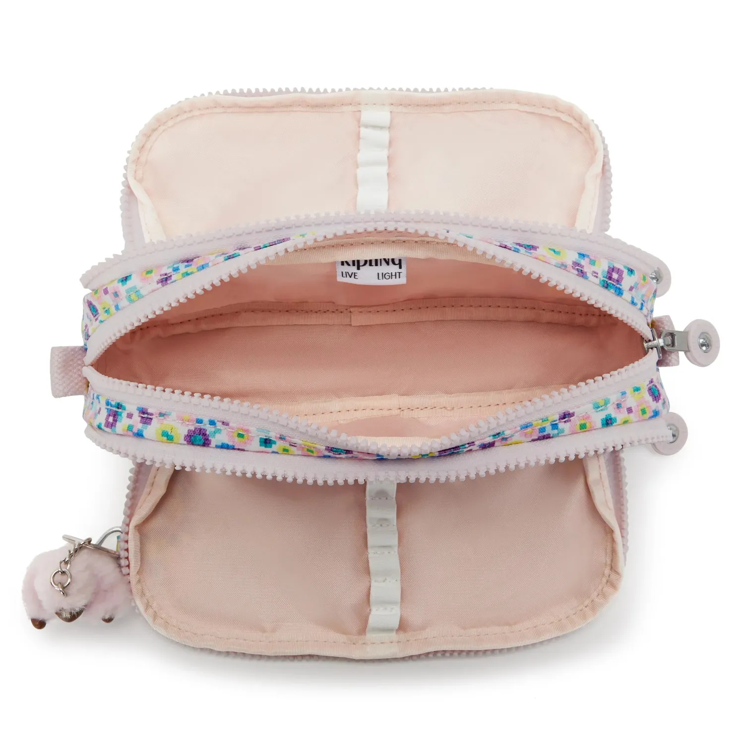 Kipling Gitroy pennenzak groot Digi Flower Print 3-vaks