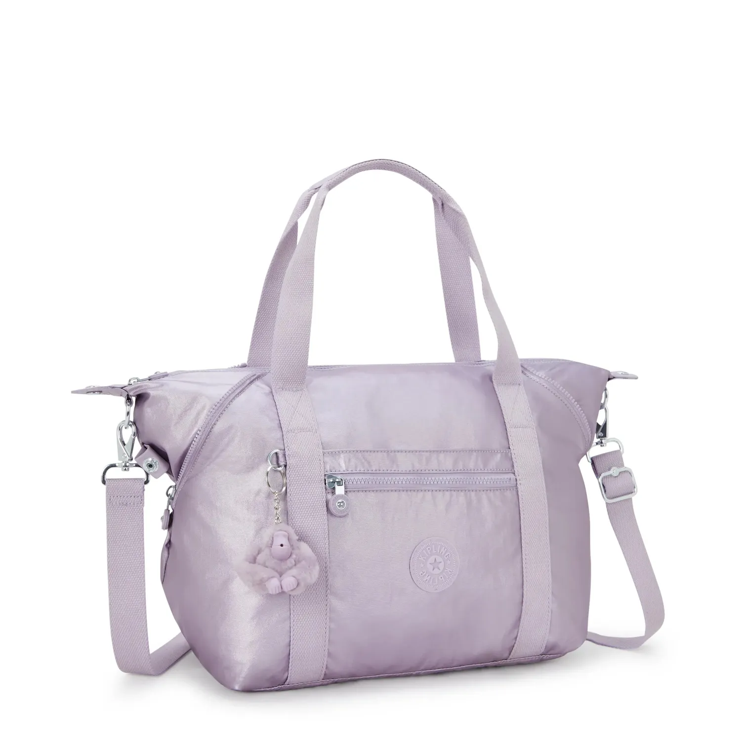 Kipling Art schoudertas Medium Lilac Moon Metallic glans