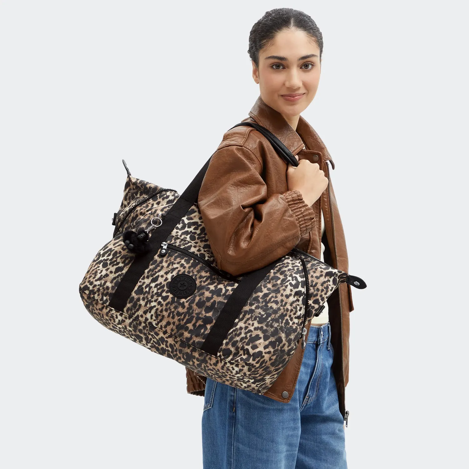 Kipling Art M schoudertas Wild Leopard Groot dierenprint