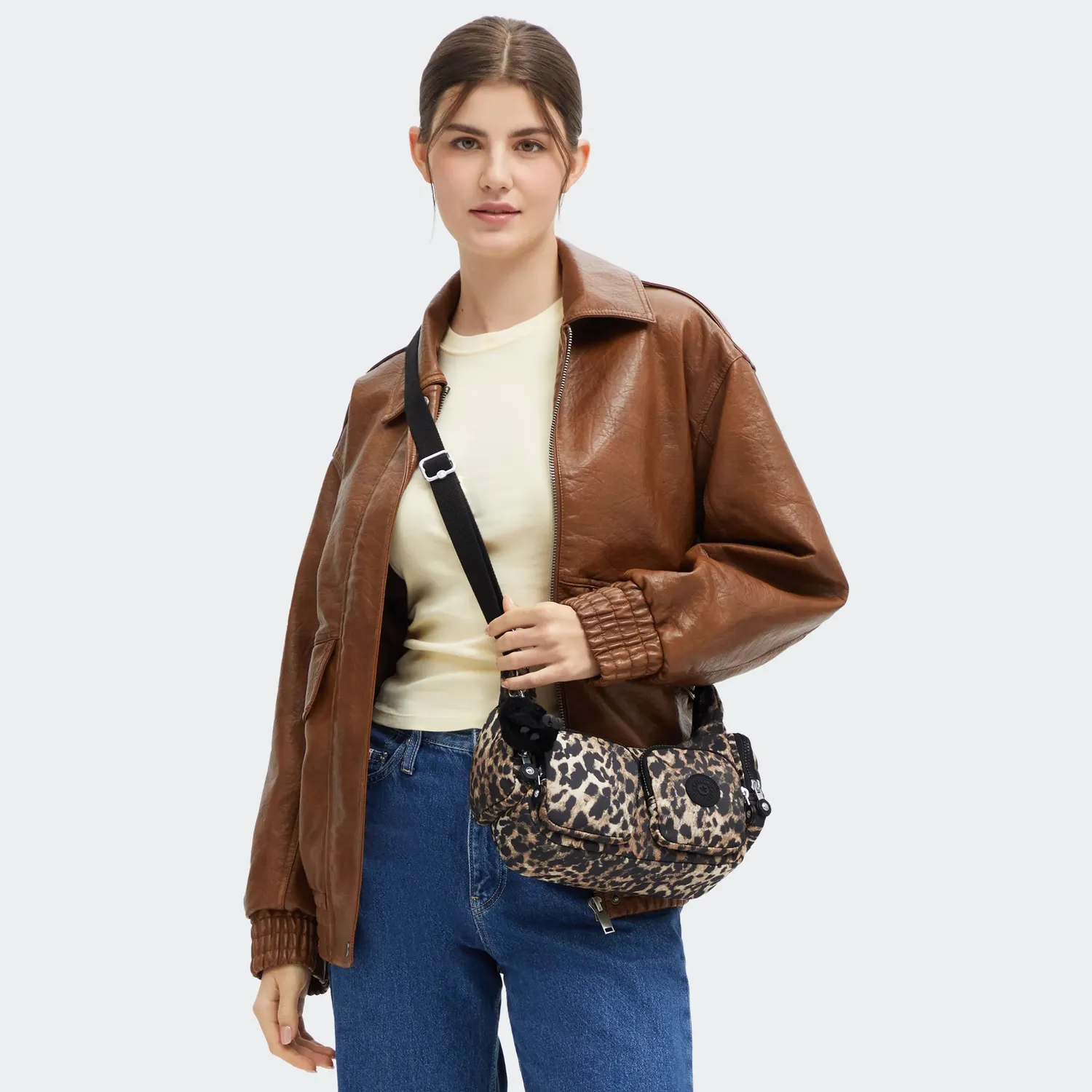Kipling Rikka S crossbodytas Wild Leopard klein