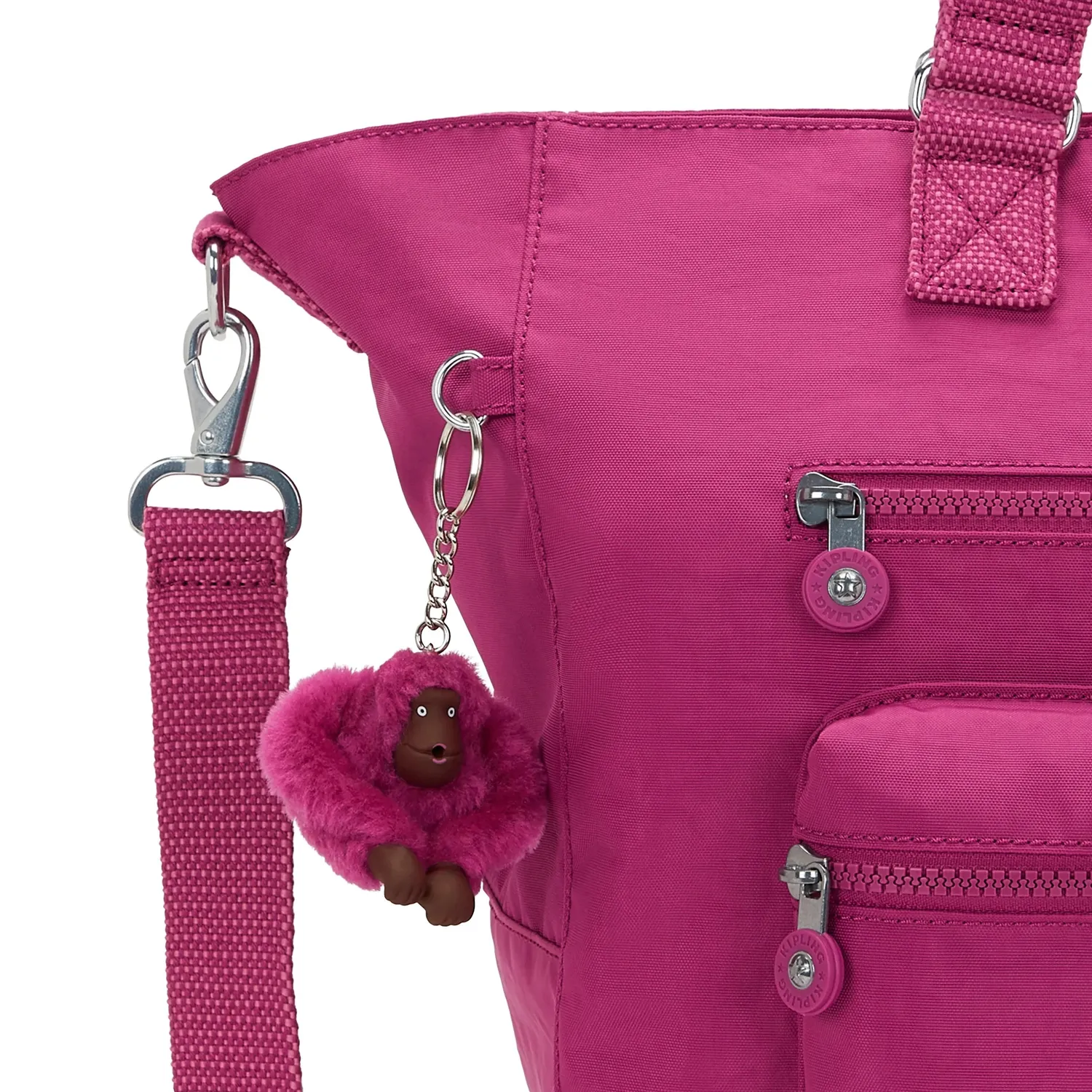 Kipling Isaac handtas Purple Wine groot met ritsvakken