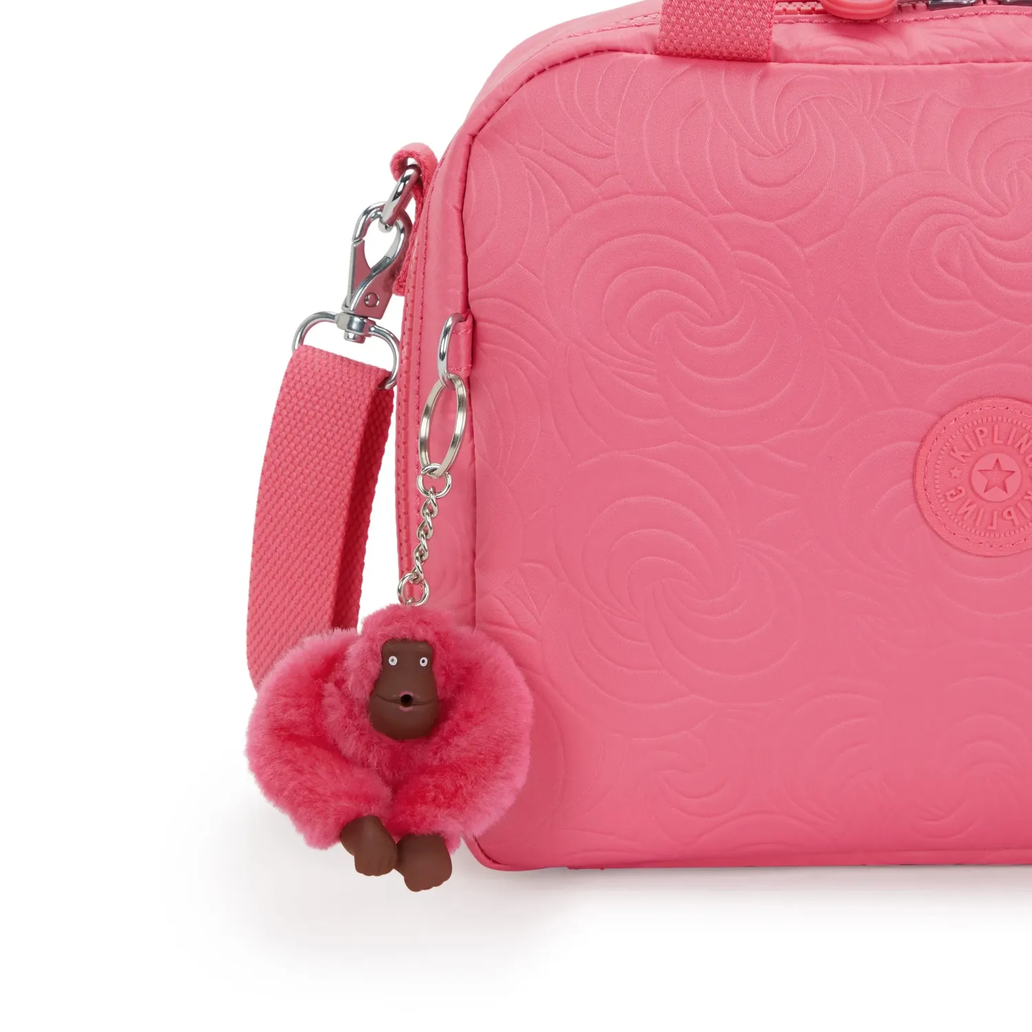 Kipling Miyo lunchtas Groot Pink Swirl Emboss geïsoleerd
