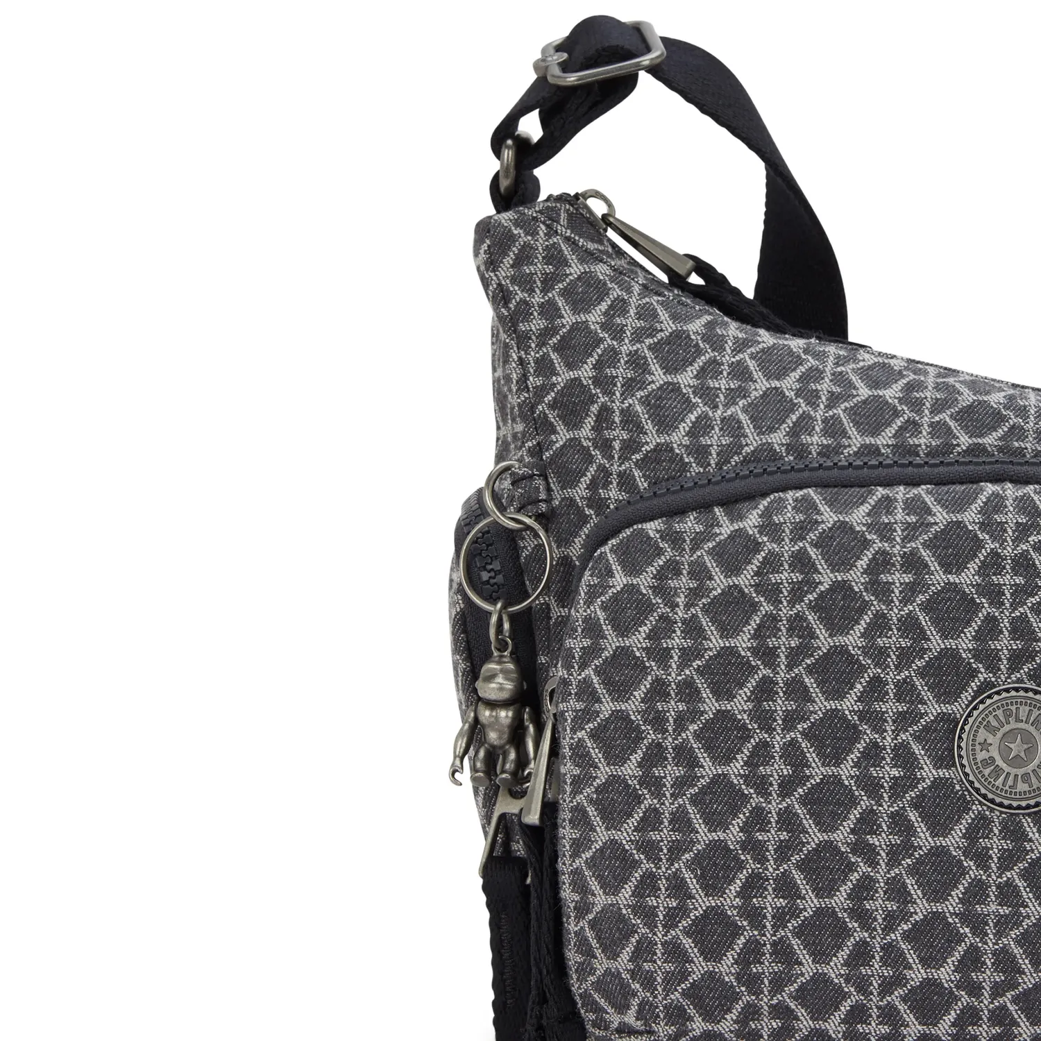 Kipling Gabb S crossbodytas Medium Grey Denim Jacquard vakken