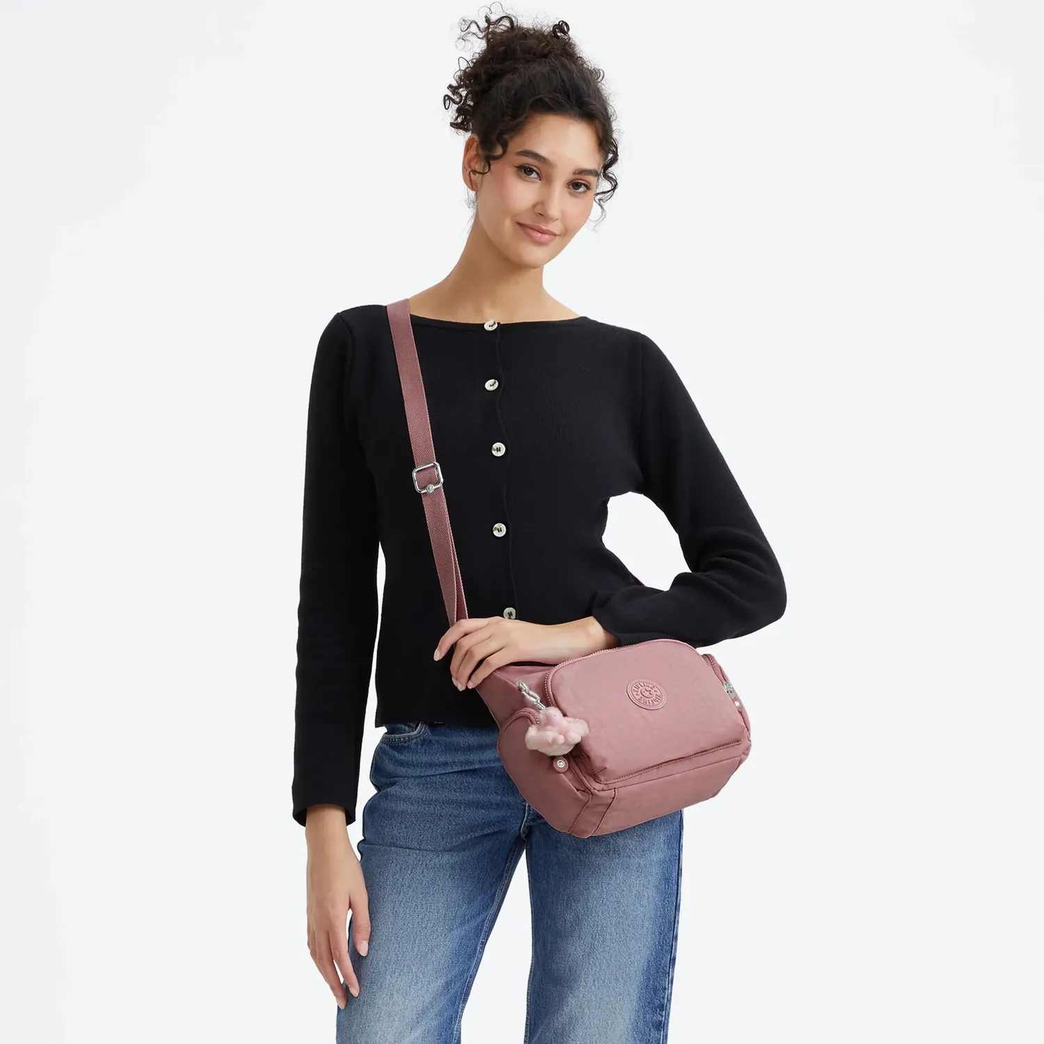 Kipling Gabb S crossbodytas Smoky Blush medium roze