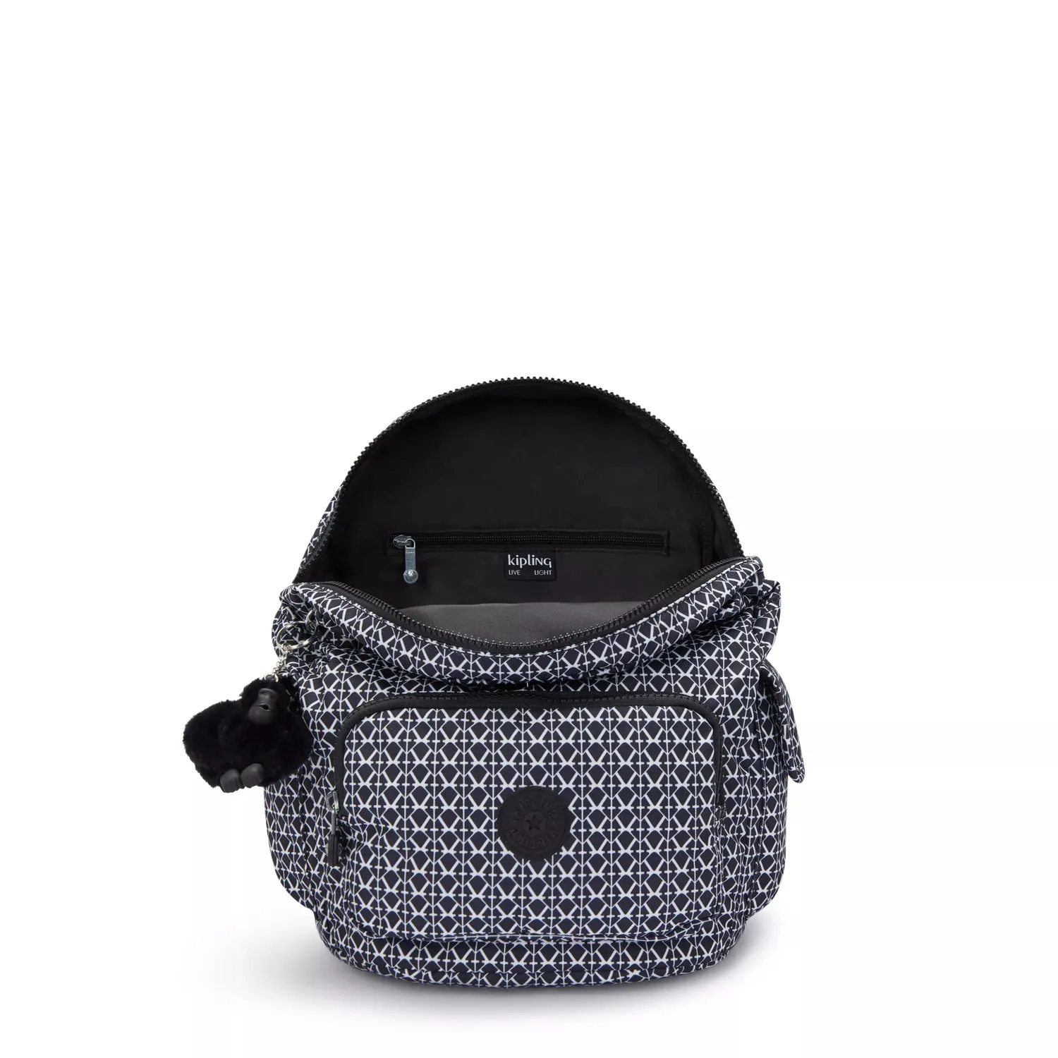 Kipling City Pack S rugzak Klein Signature Print licht