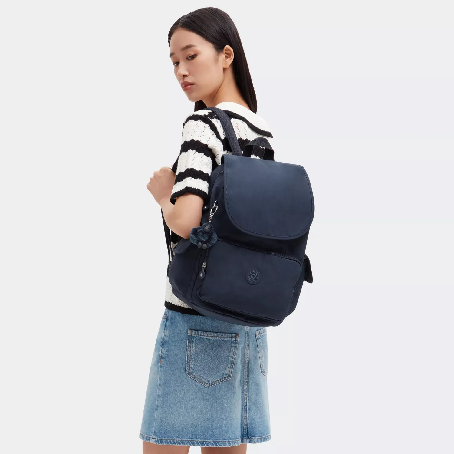 Kipling City Pack Rugzak Medium Blue Bleu 2 met ritsvak