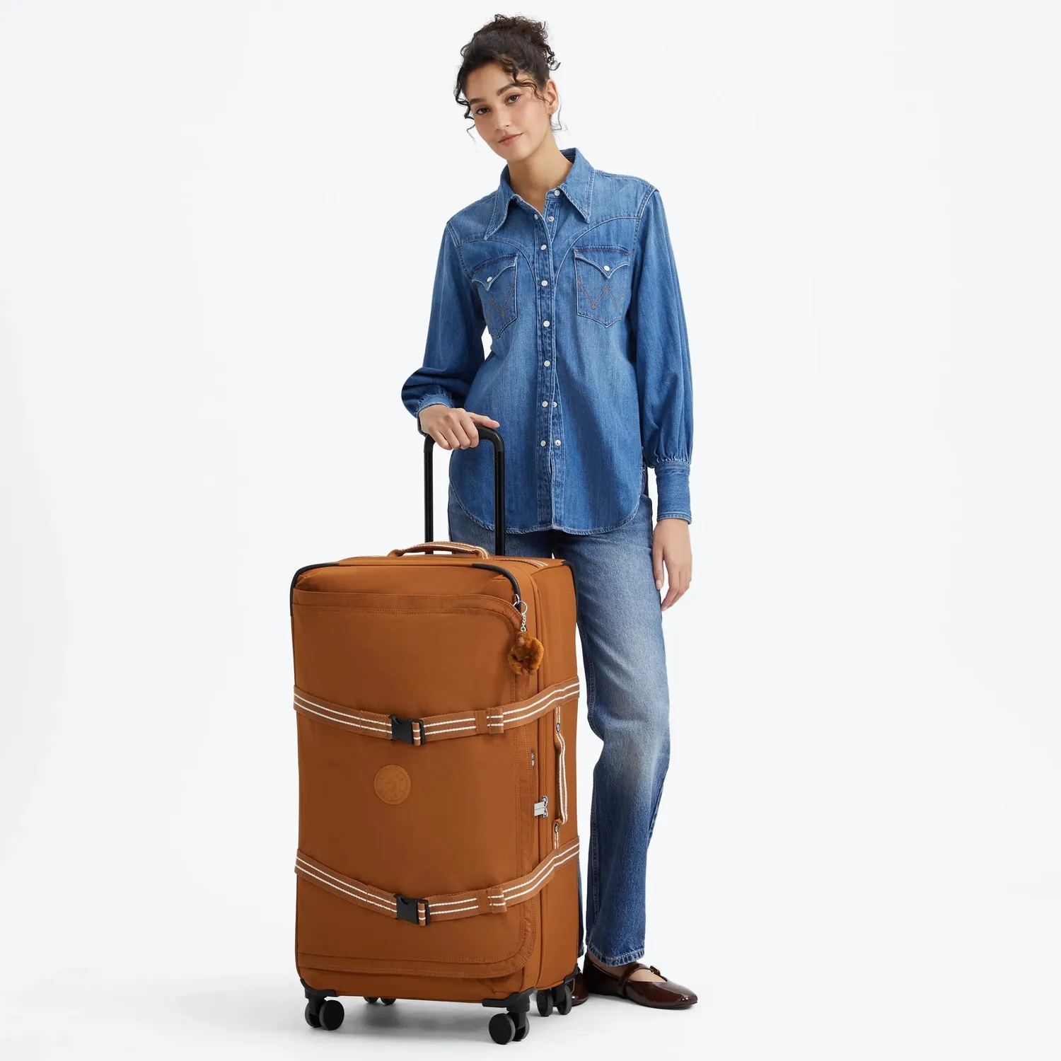 Kipling Spontaneous L koffer Groot Stylish Mokka TSA-slot