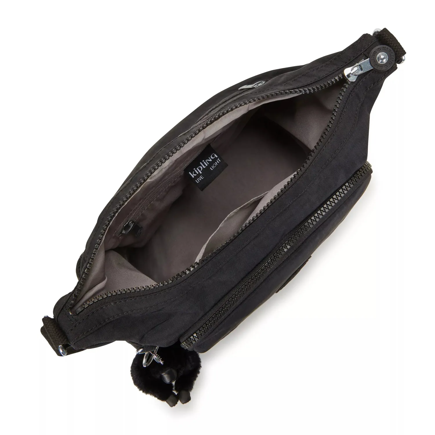 Kipling Gabb S crossbodytas Medium Black Noir met ritsvakken