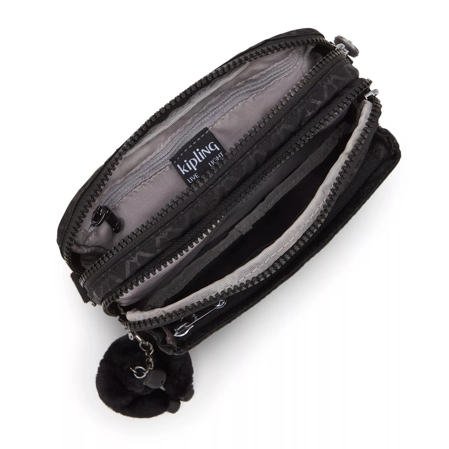 Kipling Abanu Multi crossbody tas Klein Signature Emb patroon
