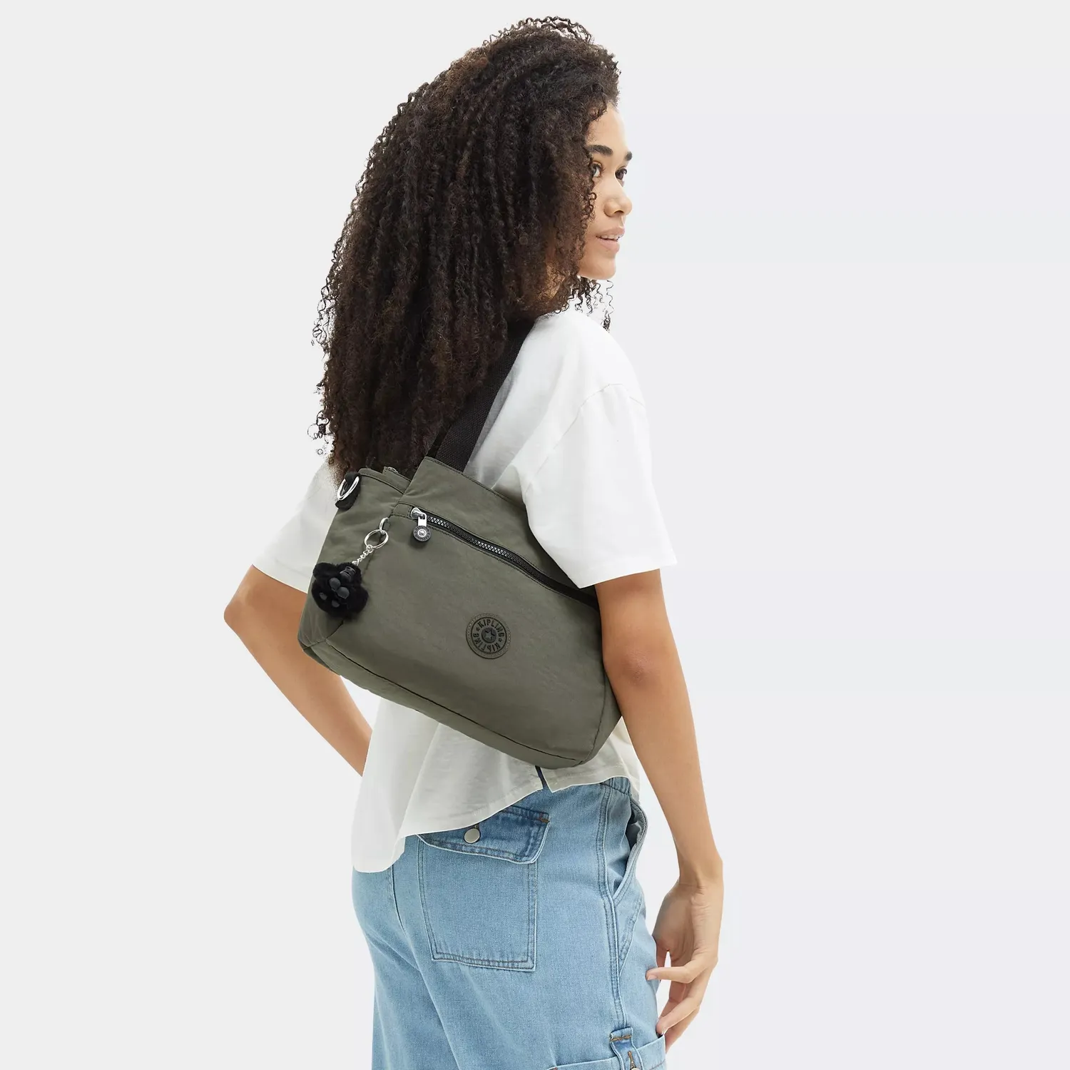 Kipling Elysia schoudertas Medium Green Moss handtas