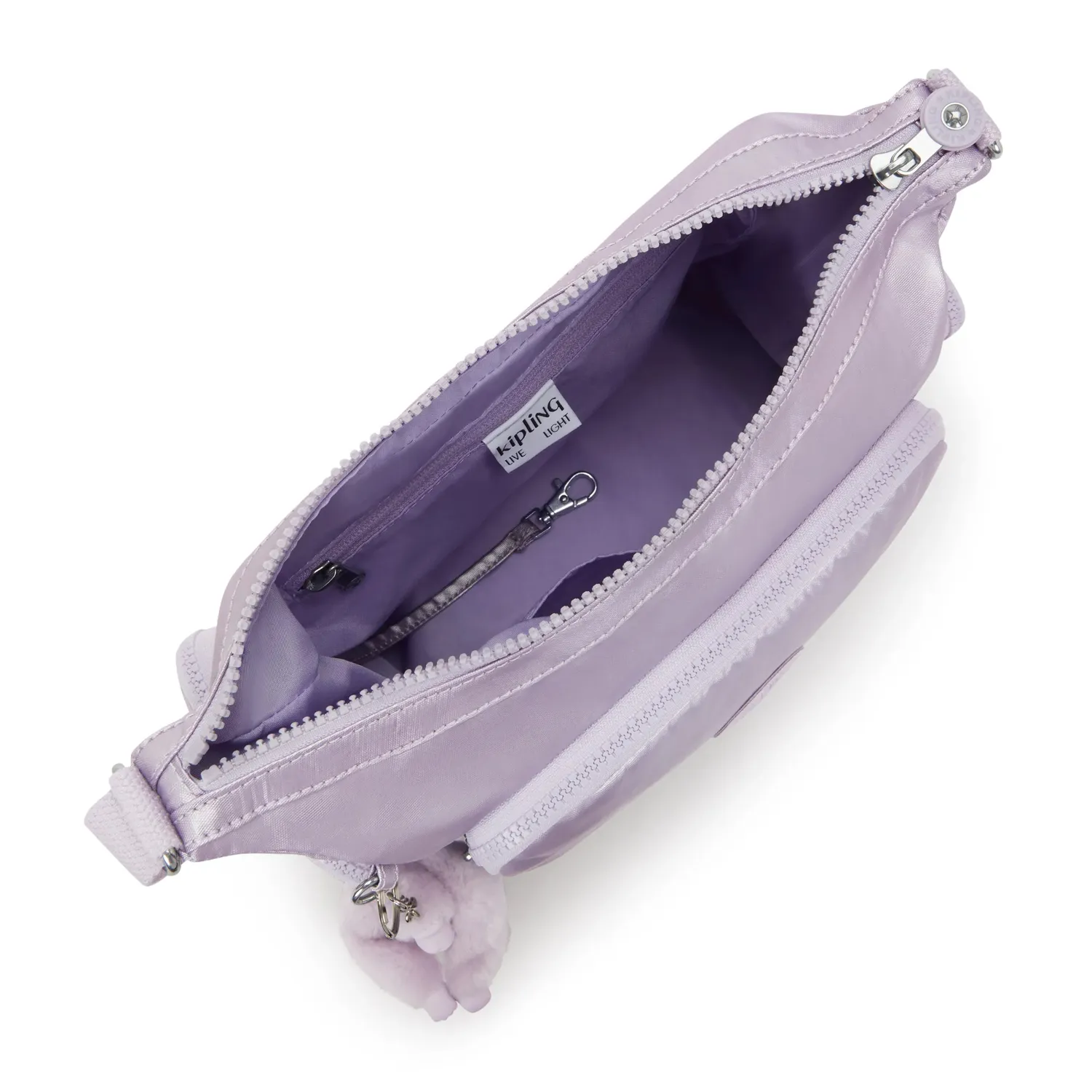Kipling Gabb S crossbodytas Medium Lilac Moon metallic glans