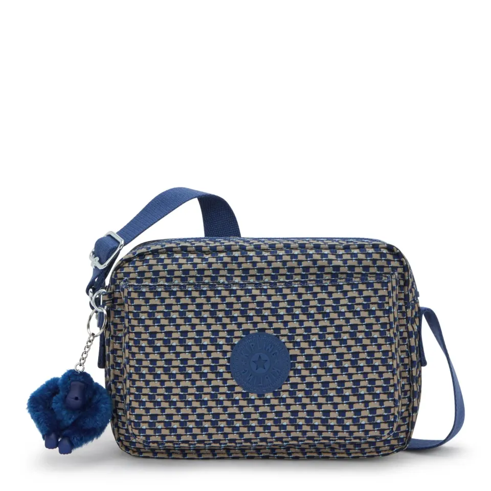 Kipling Abanu M crossbody tas Blue on Wire Medium dubbel vak