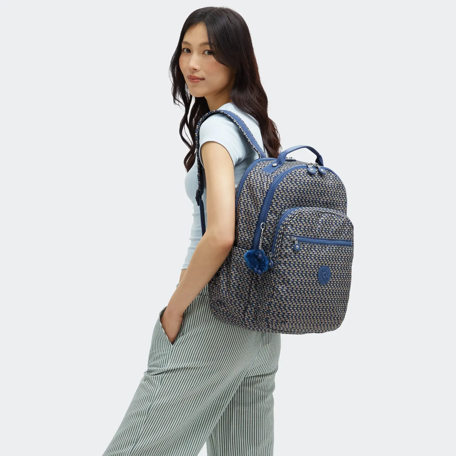 Kipling Seoul Lap rugzak Blue on Wire Groot 15 inch laptop