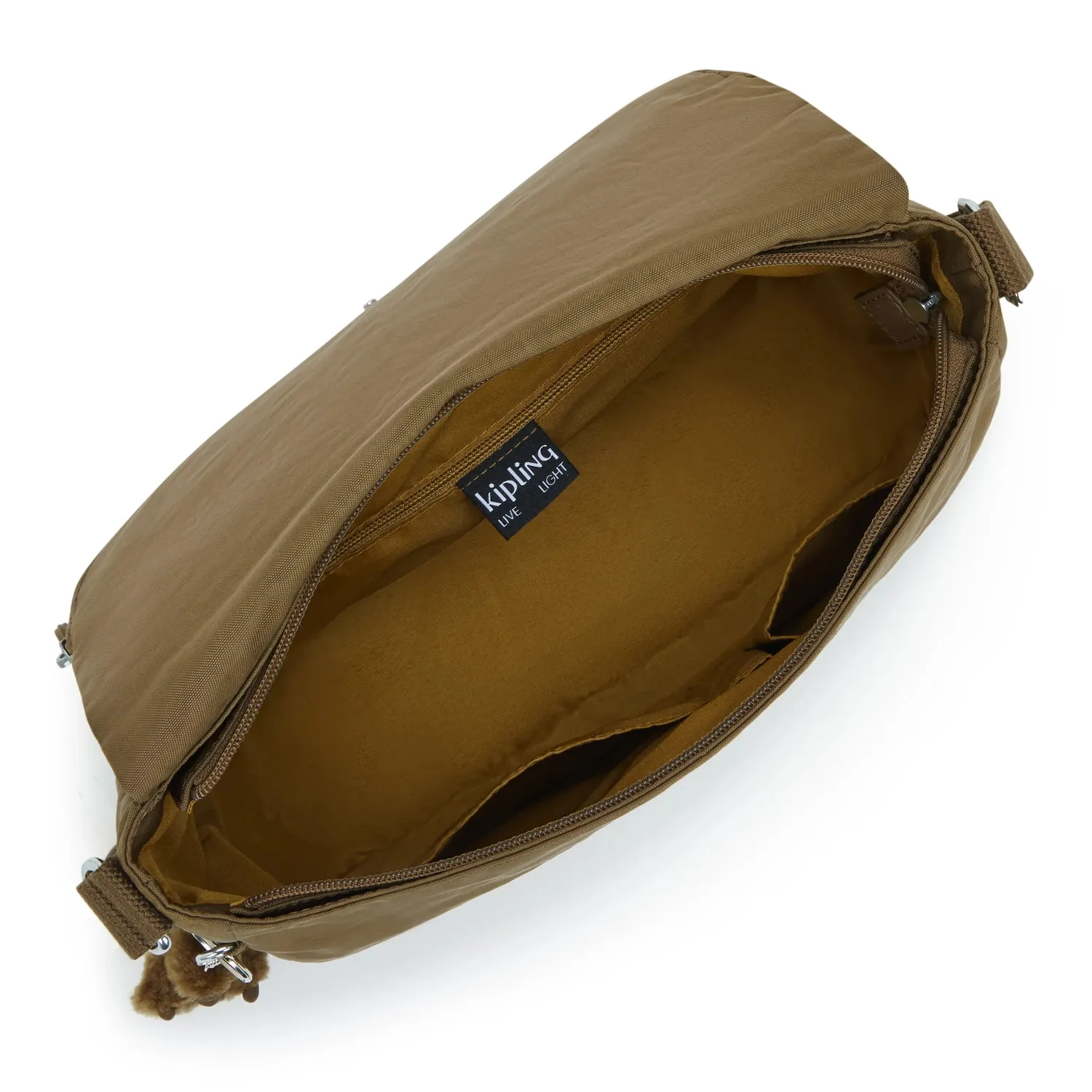 Kipling Earthbeat M schoudertas Smooth Khaki medium licht