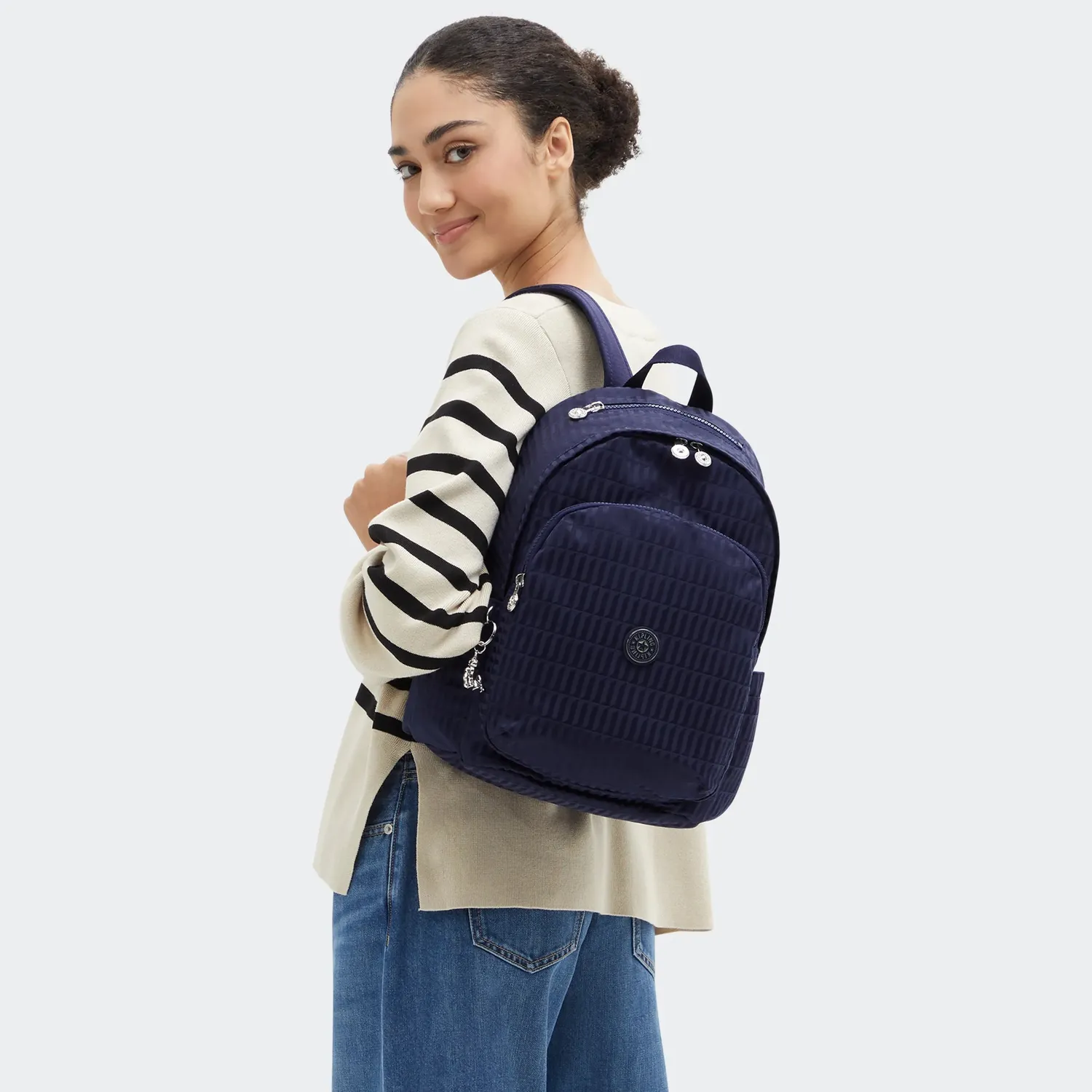Kipling Delia rugzak Medium Night Tile Jacquard met zijvakken