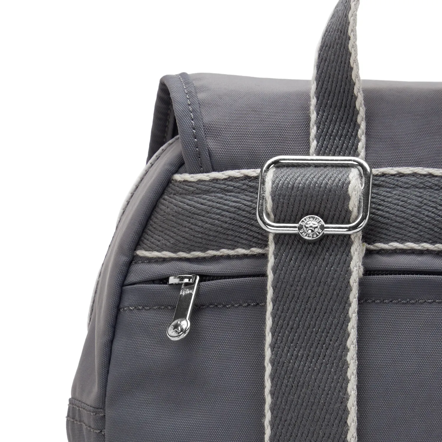 Kipling City Pack S rugzak Moonlit Grey Klein met flap