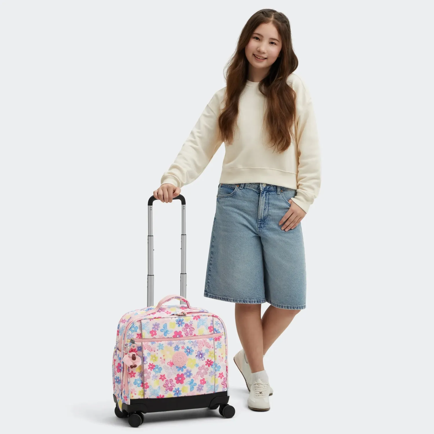 Kipling New Storia trolley Flower Stamp Groot 360 wielen