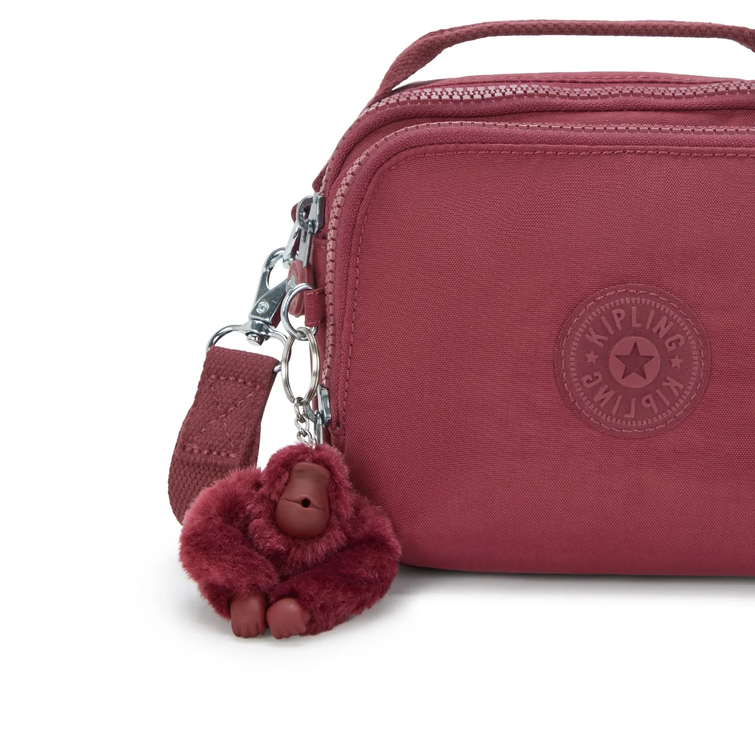 Kipling Cahir crossbody klein Lounge Wine met ritsvakken