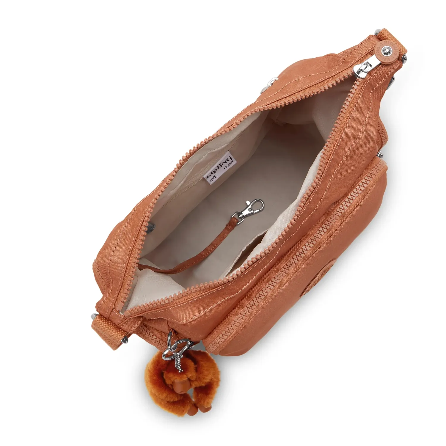 Kipling Gabb S crossbodytas Medium Copper Glimmer koperkleur