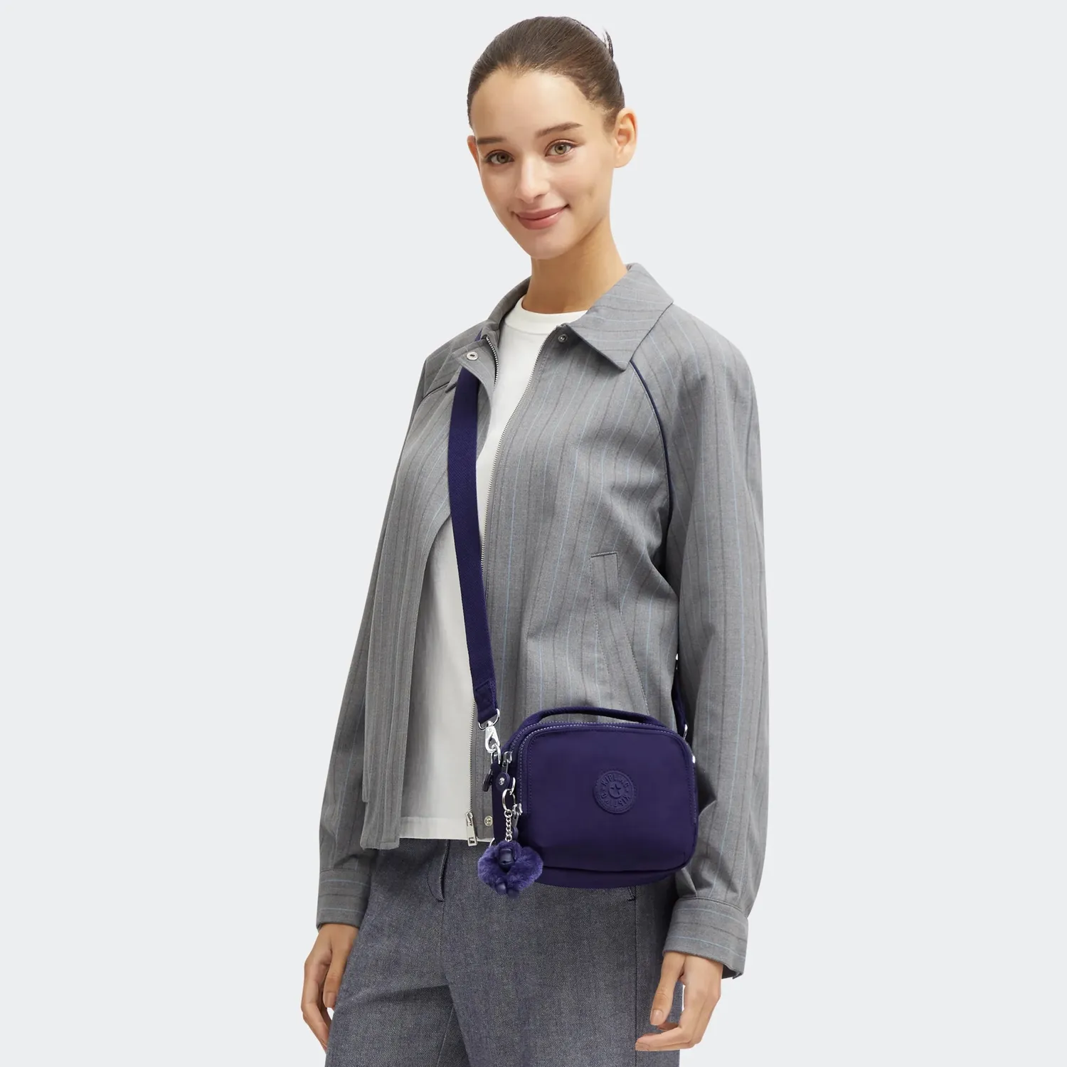 Kipling Cahir crossbody Moonlit Blue klein met ritsvakken