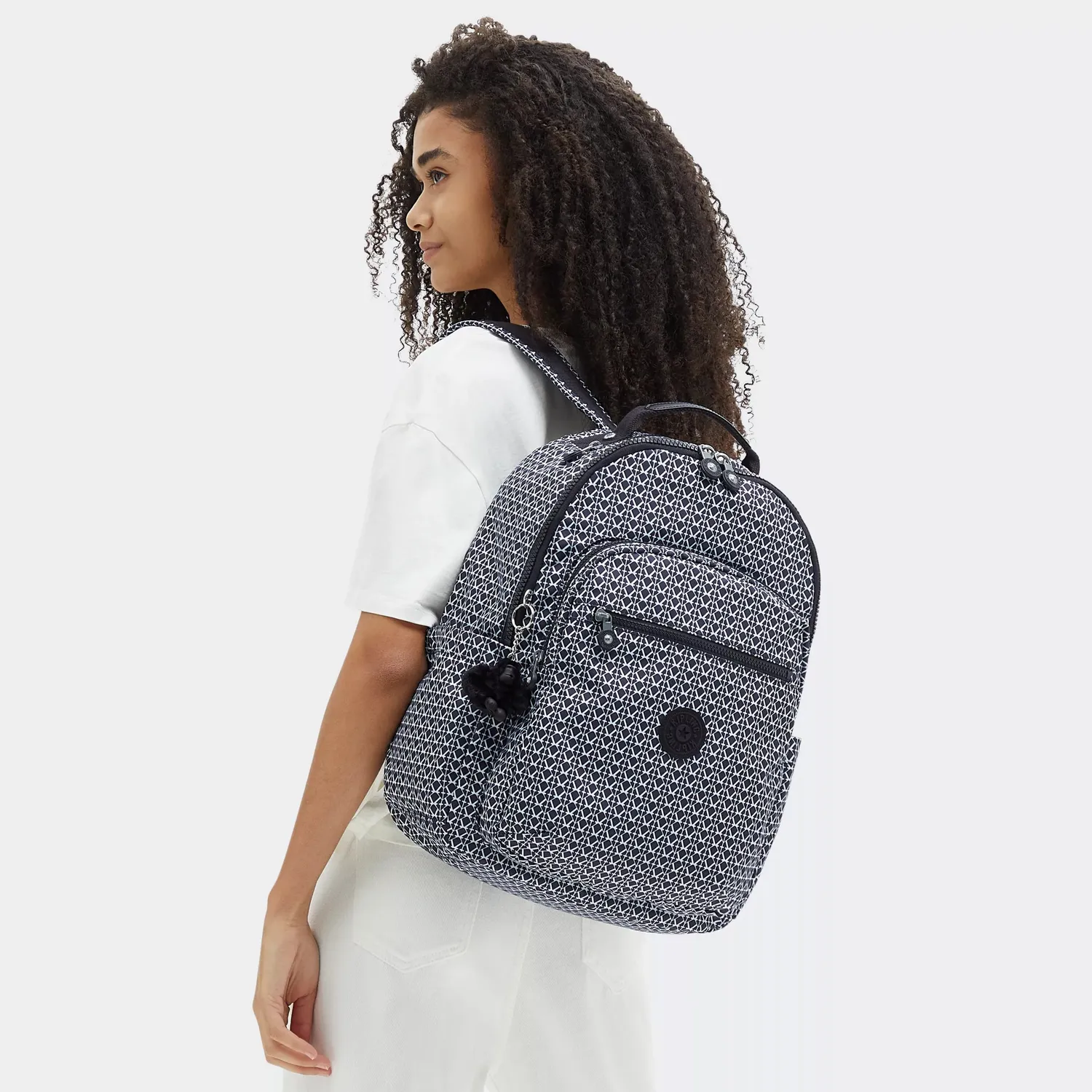 Kipling Seoul rugzak Groot Signature Print 15 inch laptopvak