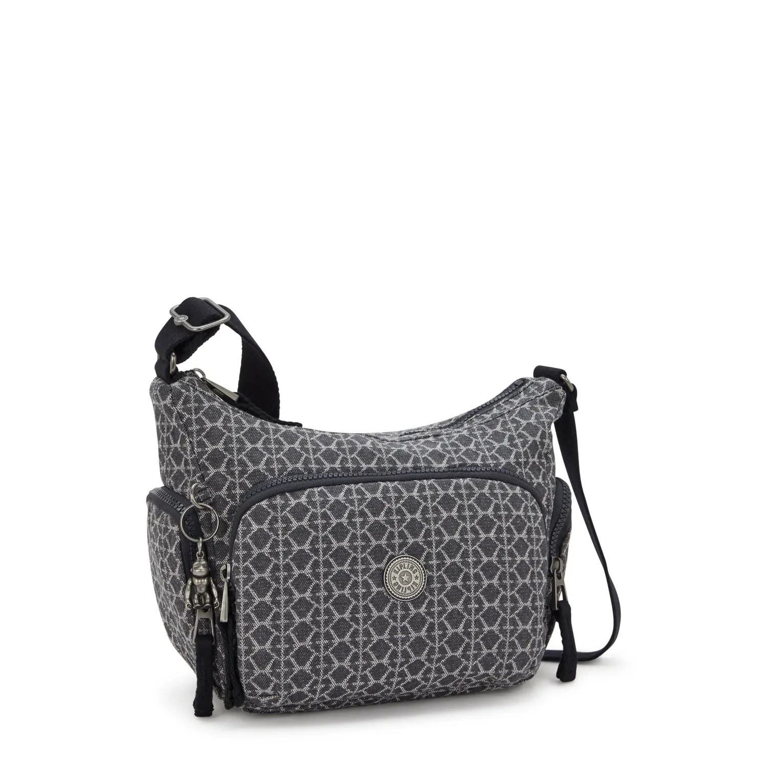 Kipling Gabb S crossbodytas Medium Grey Denim Jacquard vakken
