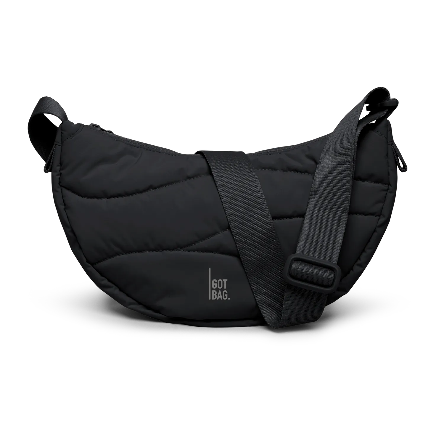 Got Bag Wavy Puffer Moon Bag Small schoudertas zwart