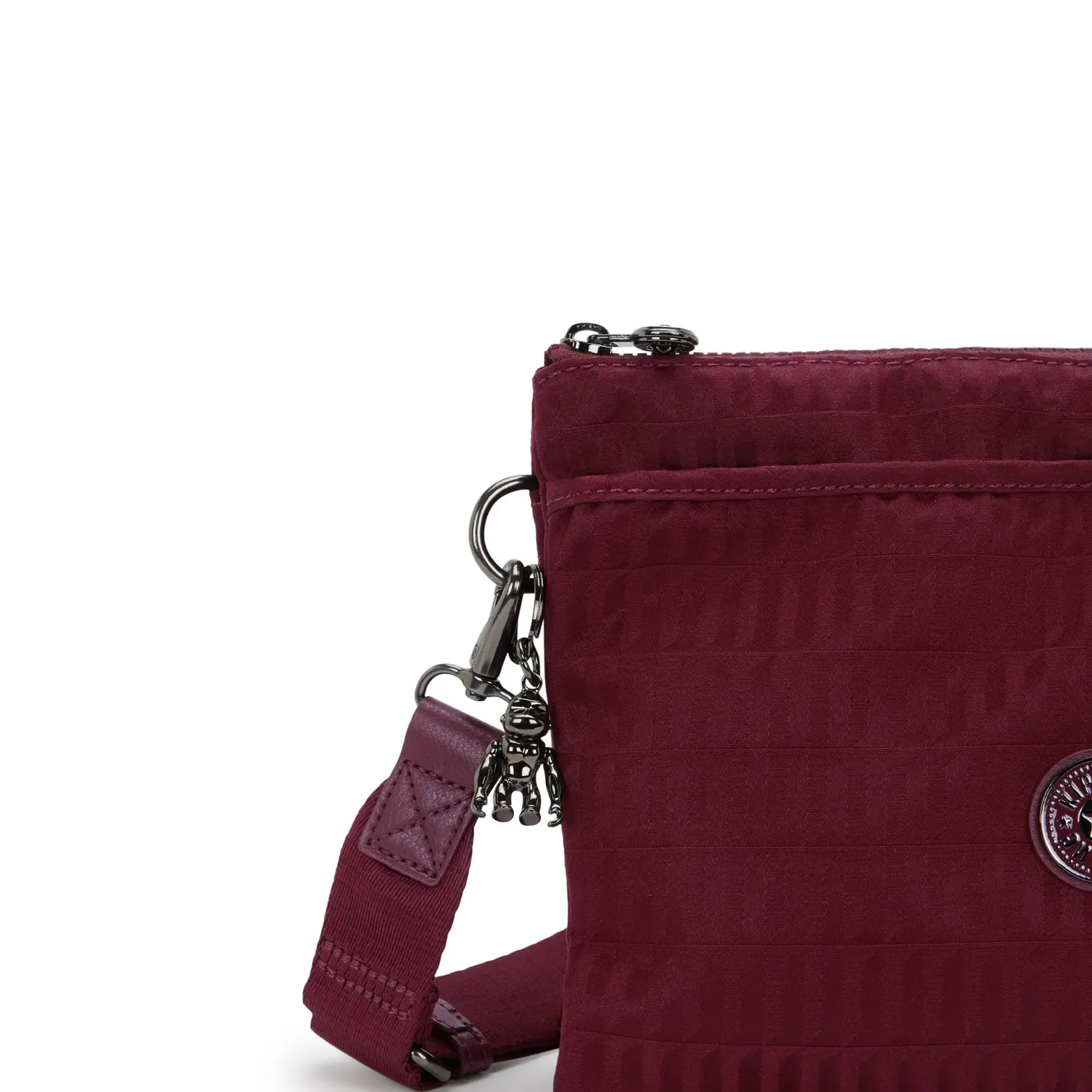 Kipling Riri L crossbody Medium Maroon Tile Jacquard