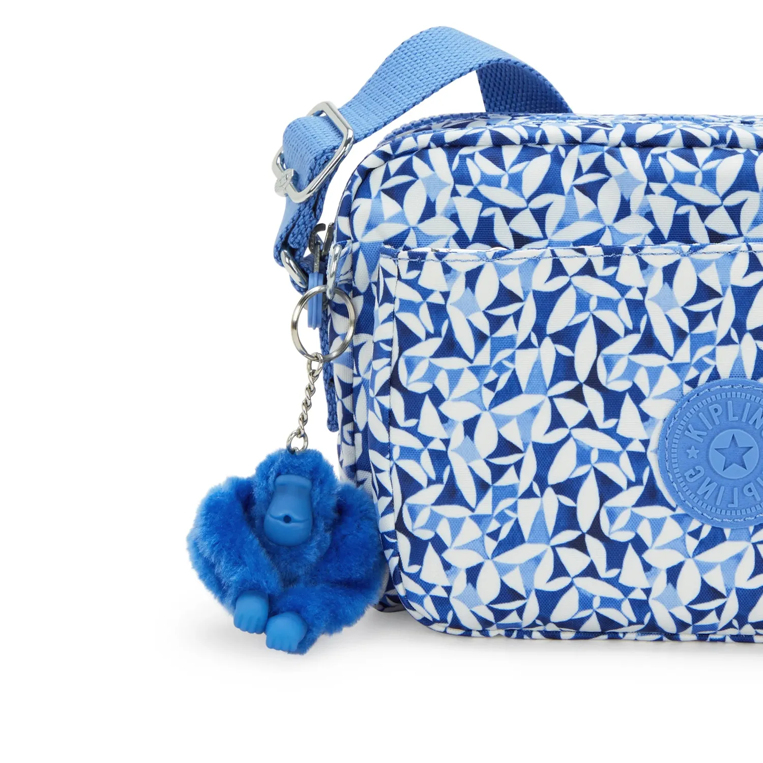 Kipling Abanu M crossbody tas Crazy Leaves medium met ritsvakken