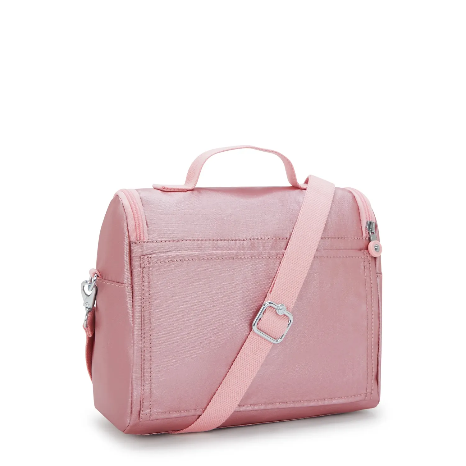 Kipling New Kichirou lunchtas Groot Bronze Pink Metallic trolleybevestiging