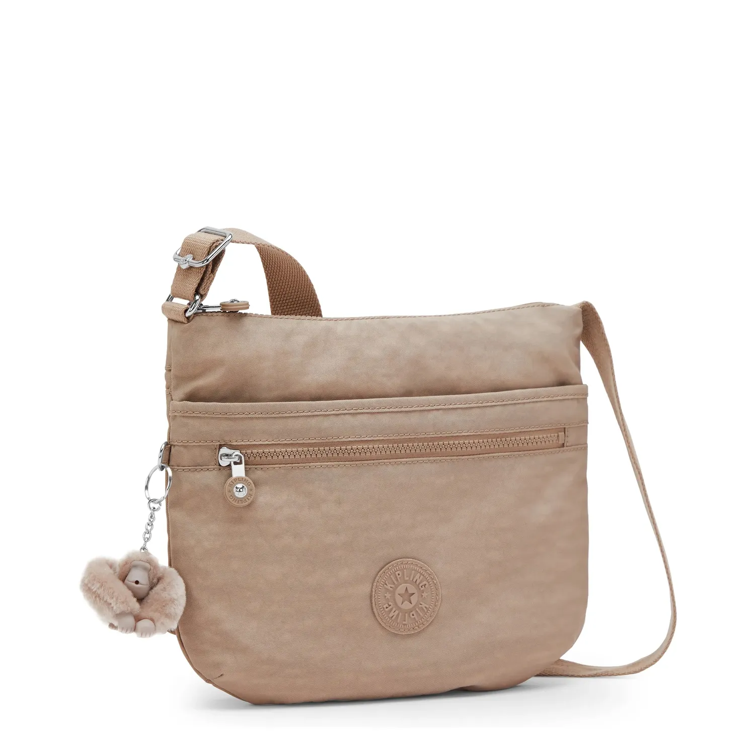 Kipling Arto schoudertas Medium Tan Beige verstelbare riem