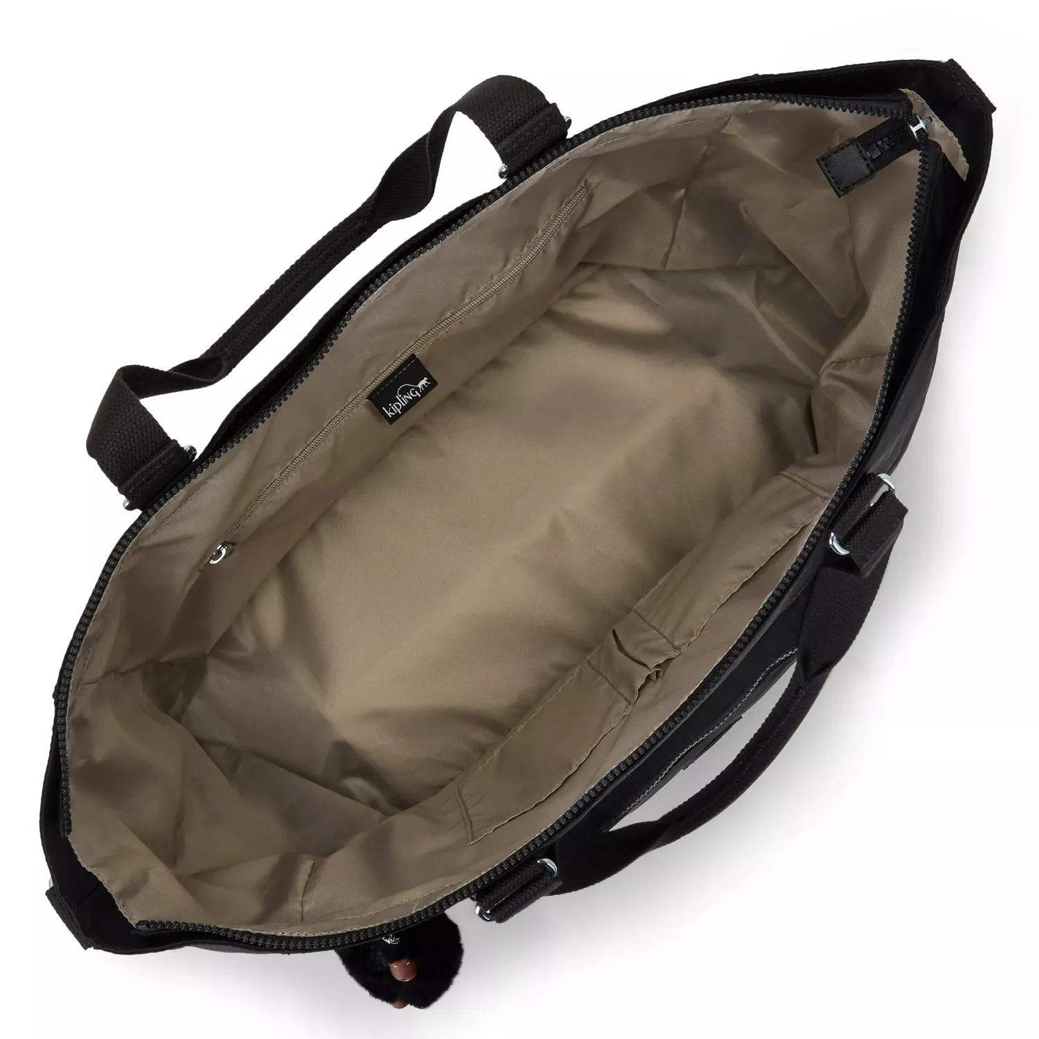 Kipling Isaac schoudertas Black Tonal groot waterafstotend