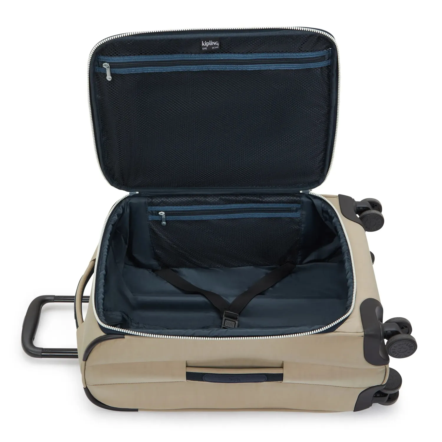 Kipling New Youri Spin S trolley soft taupe klein waterafstotend